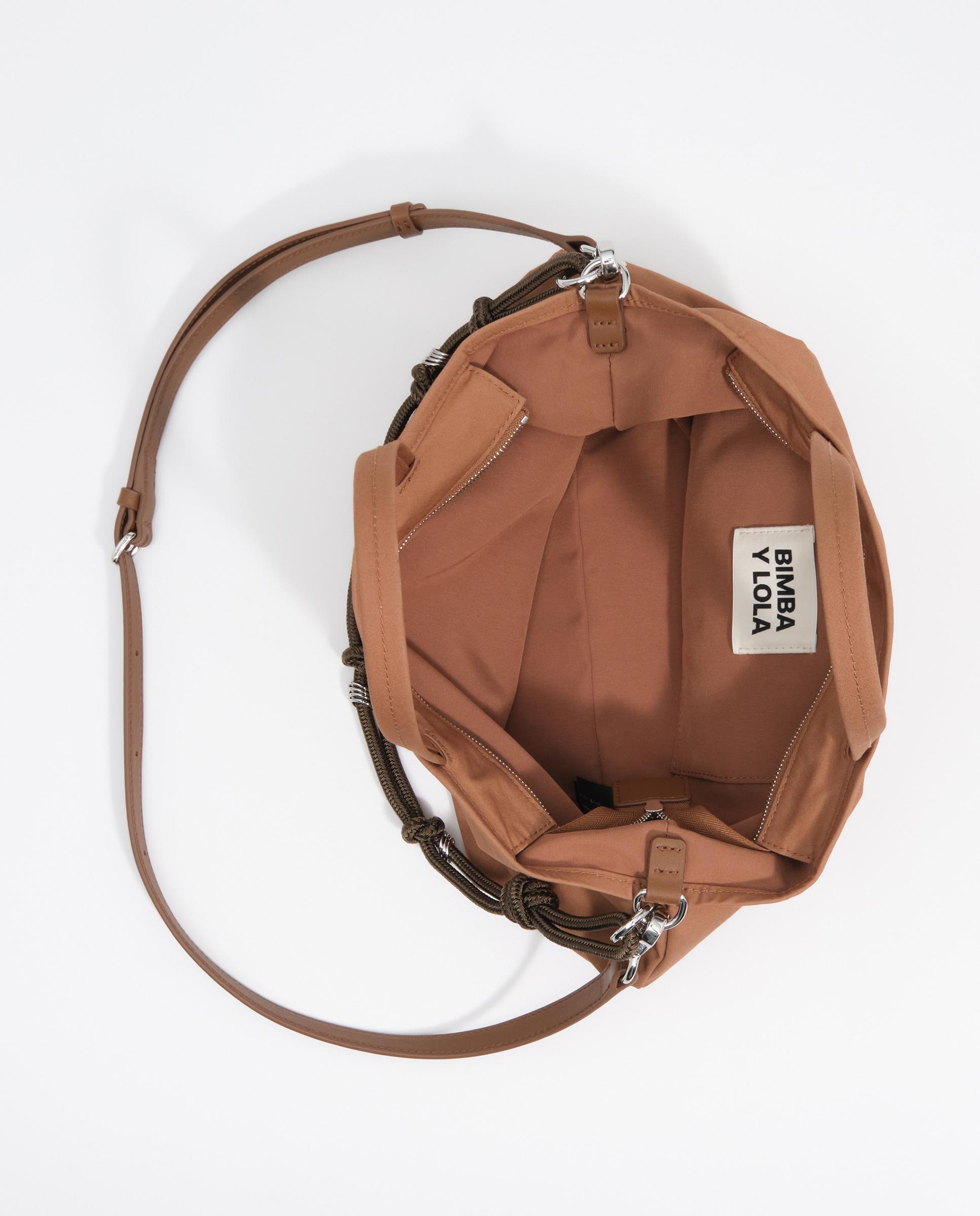 Bolso de hombro de mujer mediano algodón - Bimba y Lola - Marrón Marrón-3