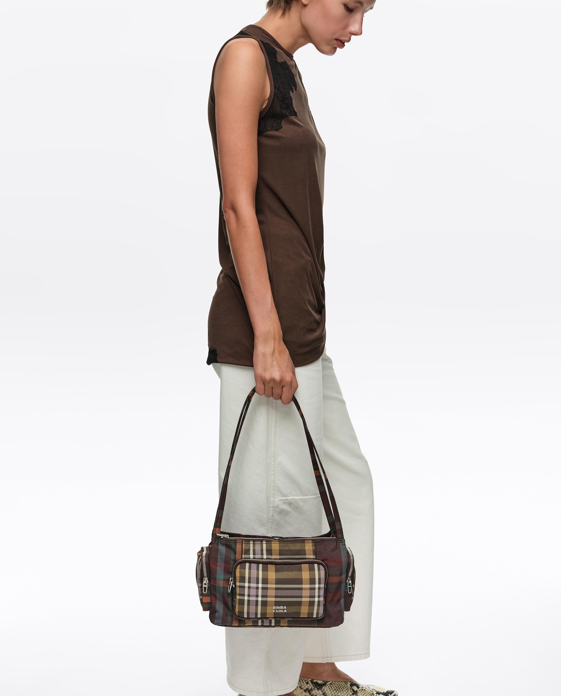 Bolso de hombro grande con cierre metálico - Bimba y Lola - Verde Verde-3