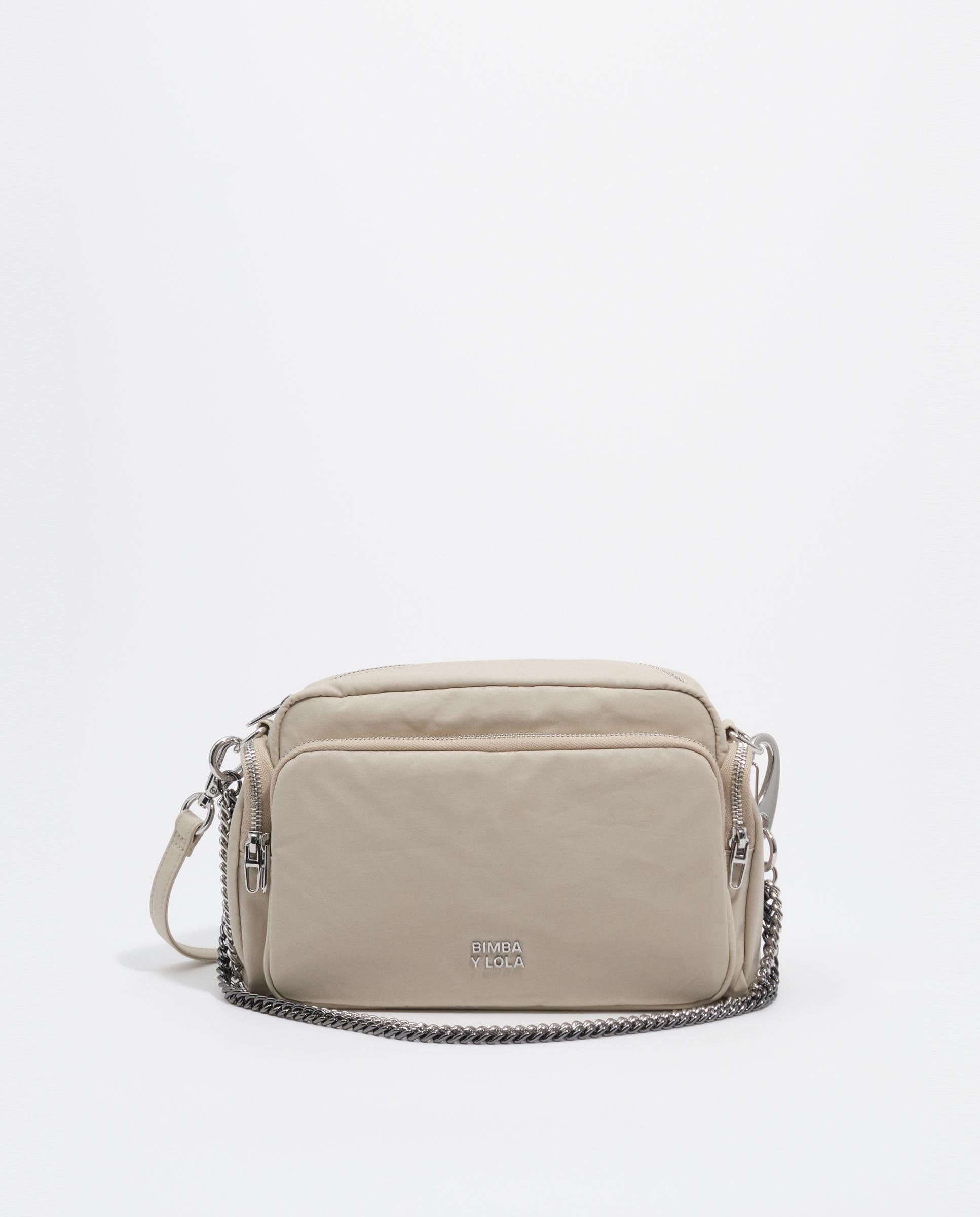 Bandolera de mujer de mujer grande de algodón con cierre cremallera - Bimba y Lola - Gris Piedra Gris Piedra-1