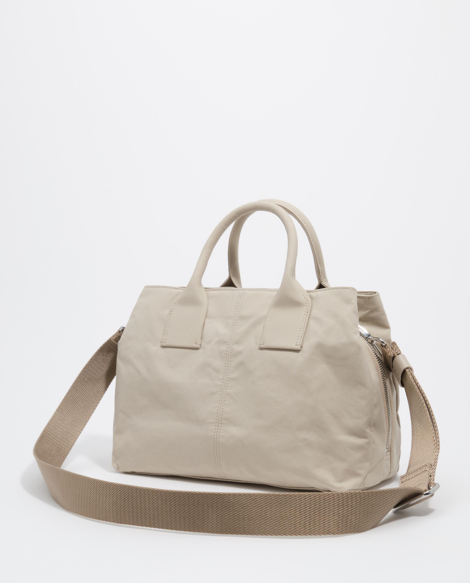 Bolso de mano grande de algodón con acabados metálicos - Bimba y Lola - Gris Piedra Gris Piedra-2