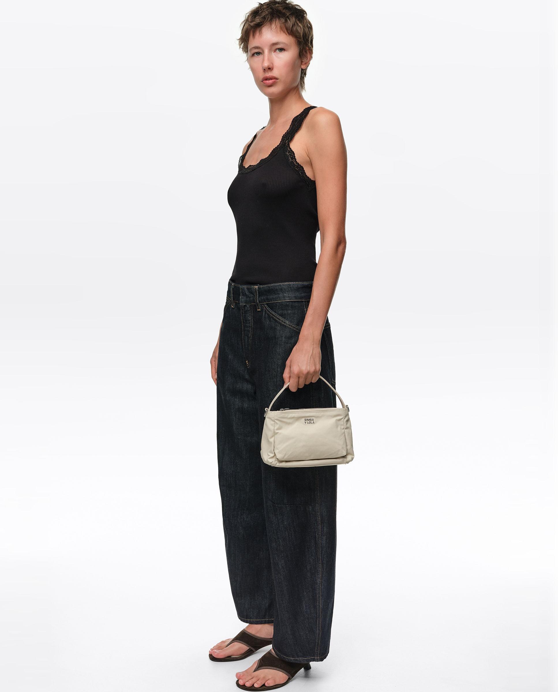 Bolso de mano chihuahua mini de algodón - Bimba y Lola - Gris Piedra Gris Piedra-4