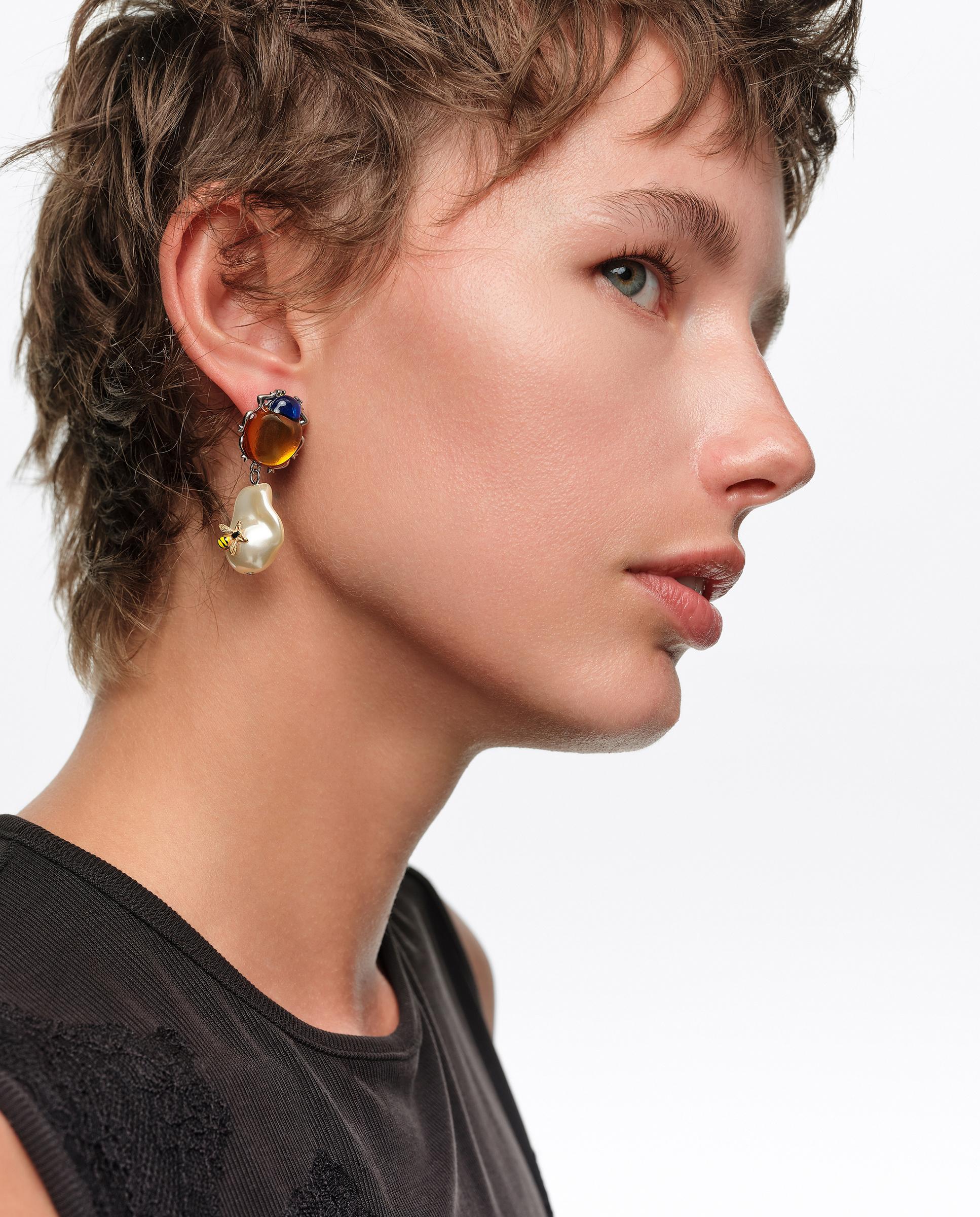 Pendientes escarabajos ámbar cristales y perlas - Bimba y Lola - Multicolor Multicolor-2