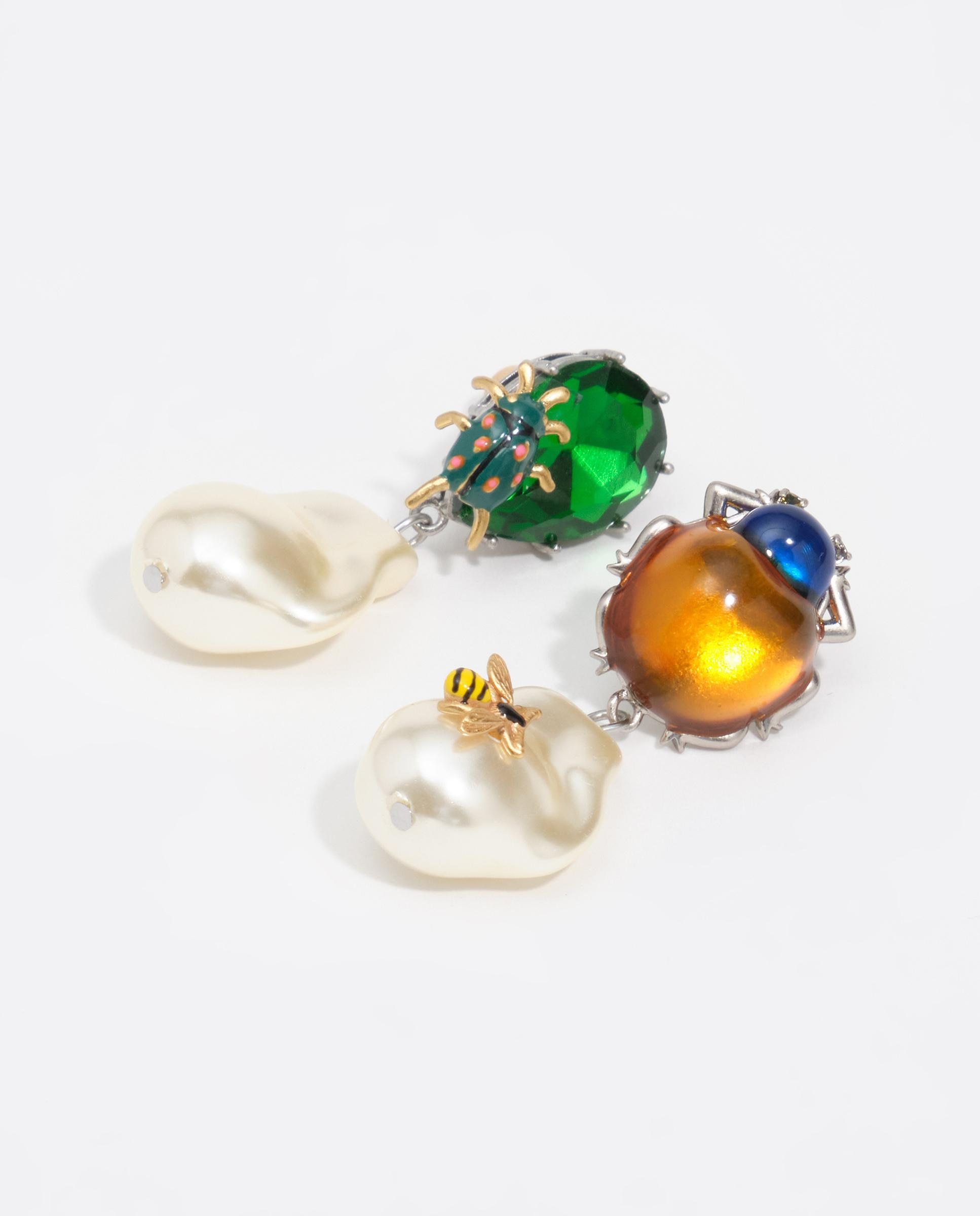 Pendientes escarabajos ámbar cristales y perlas - Bimba y Lola - Multicolor Multicolor-3