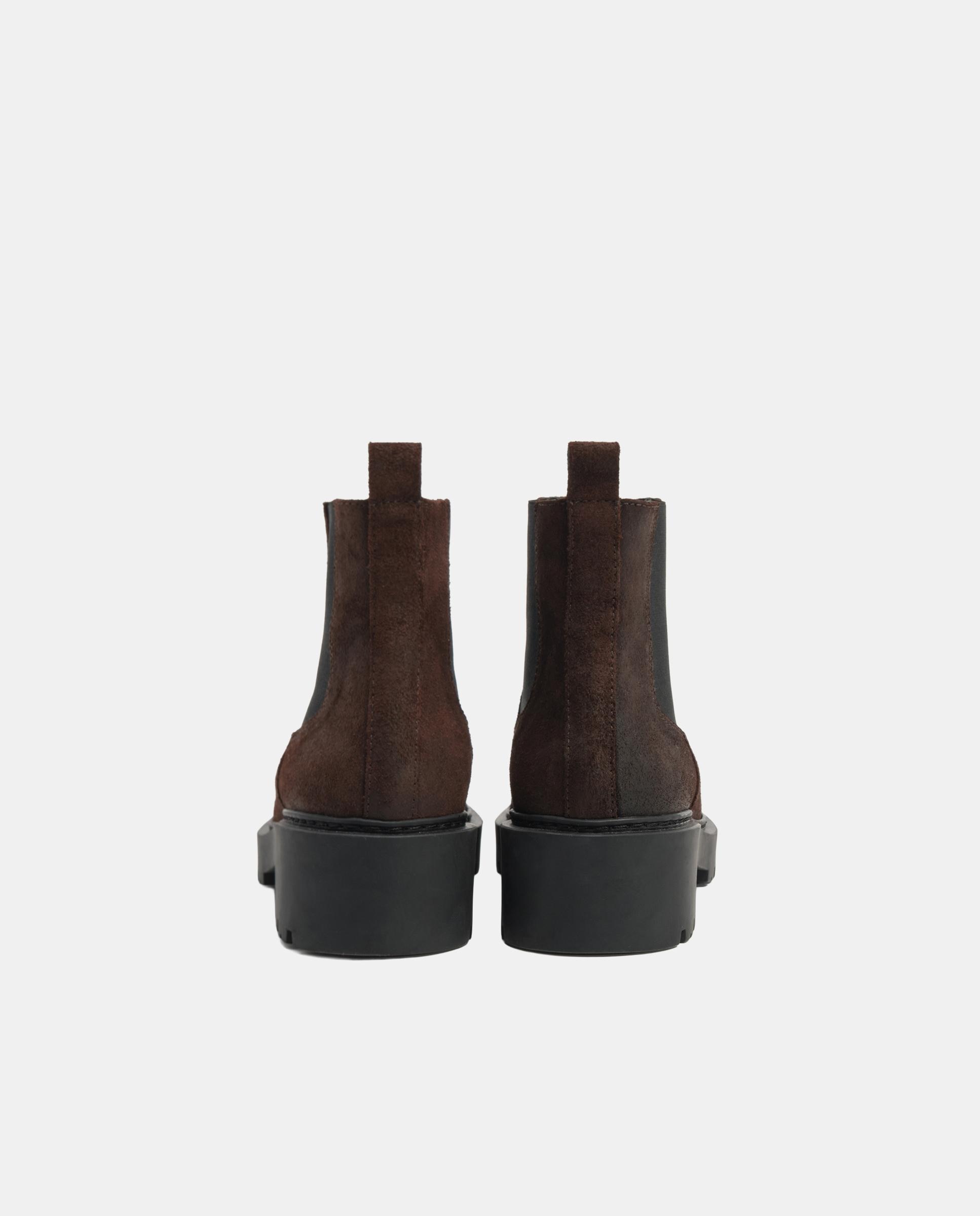Botines de mujer piel engrasada - Bimba y Lola - Marrón oscuro Marrón oscuro-3