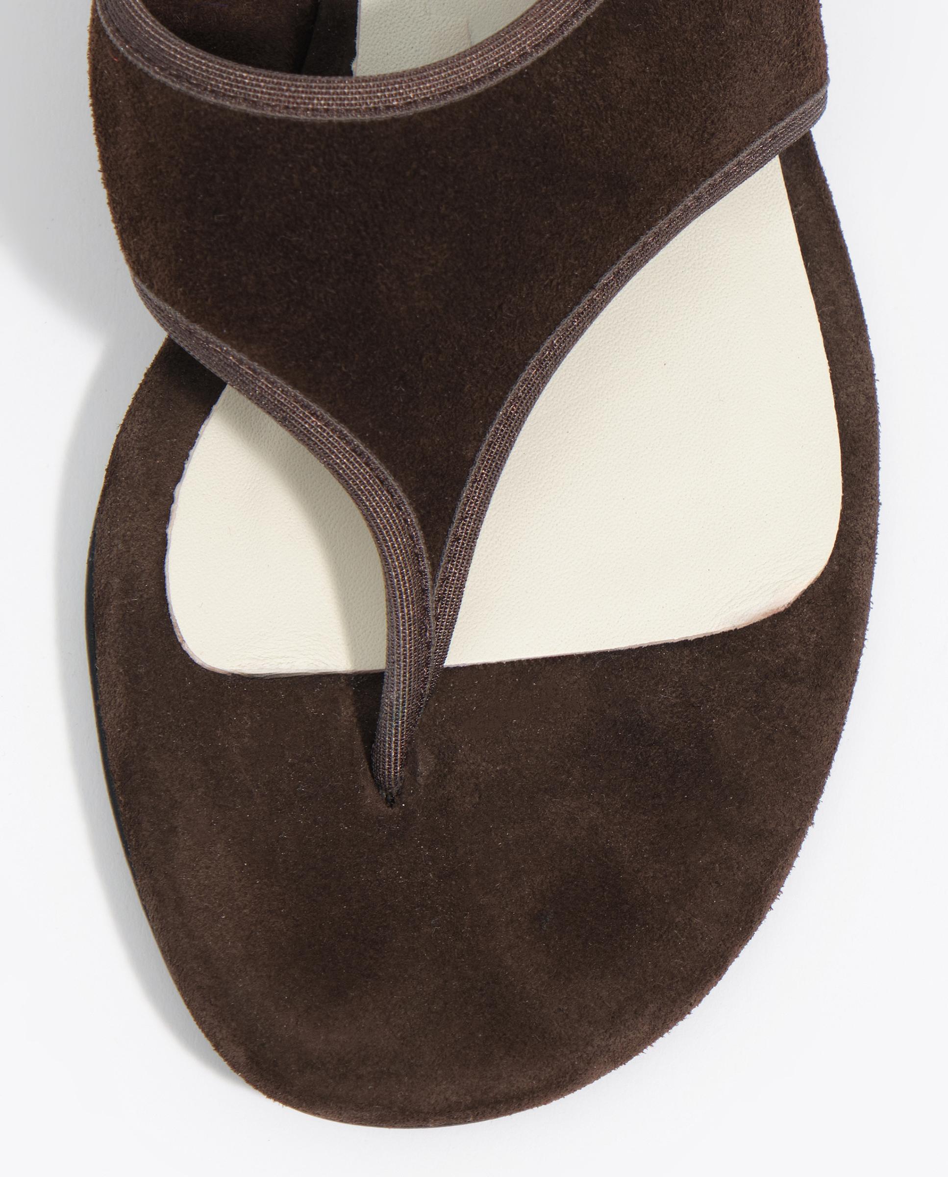 Sandalias de tacón de mujer serraje contraste - Bimba y Lola - Marrón oscuro Marrón oscuro-5