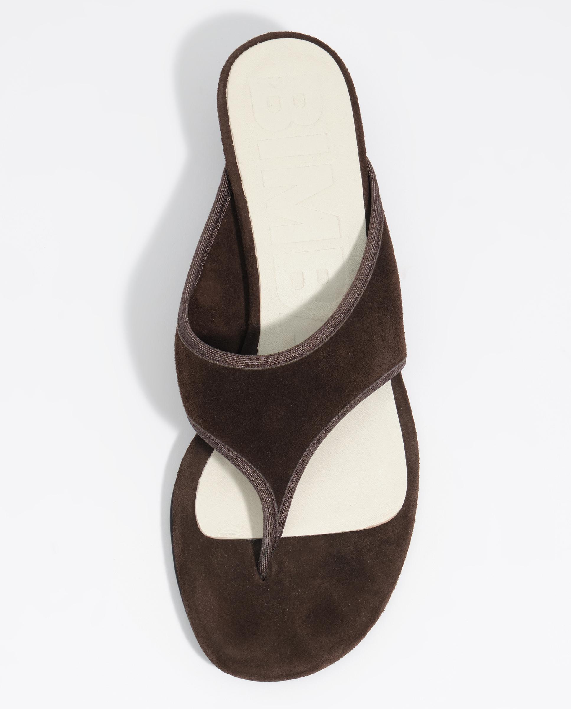 Sandalias de tacón de mujer serraje contraste - Bimba y Lola - Marrón oscuro Marrón oscuro-6