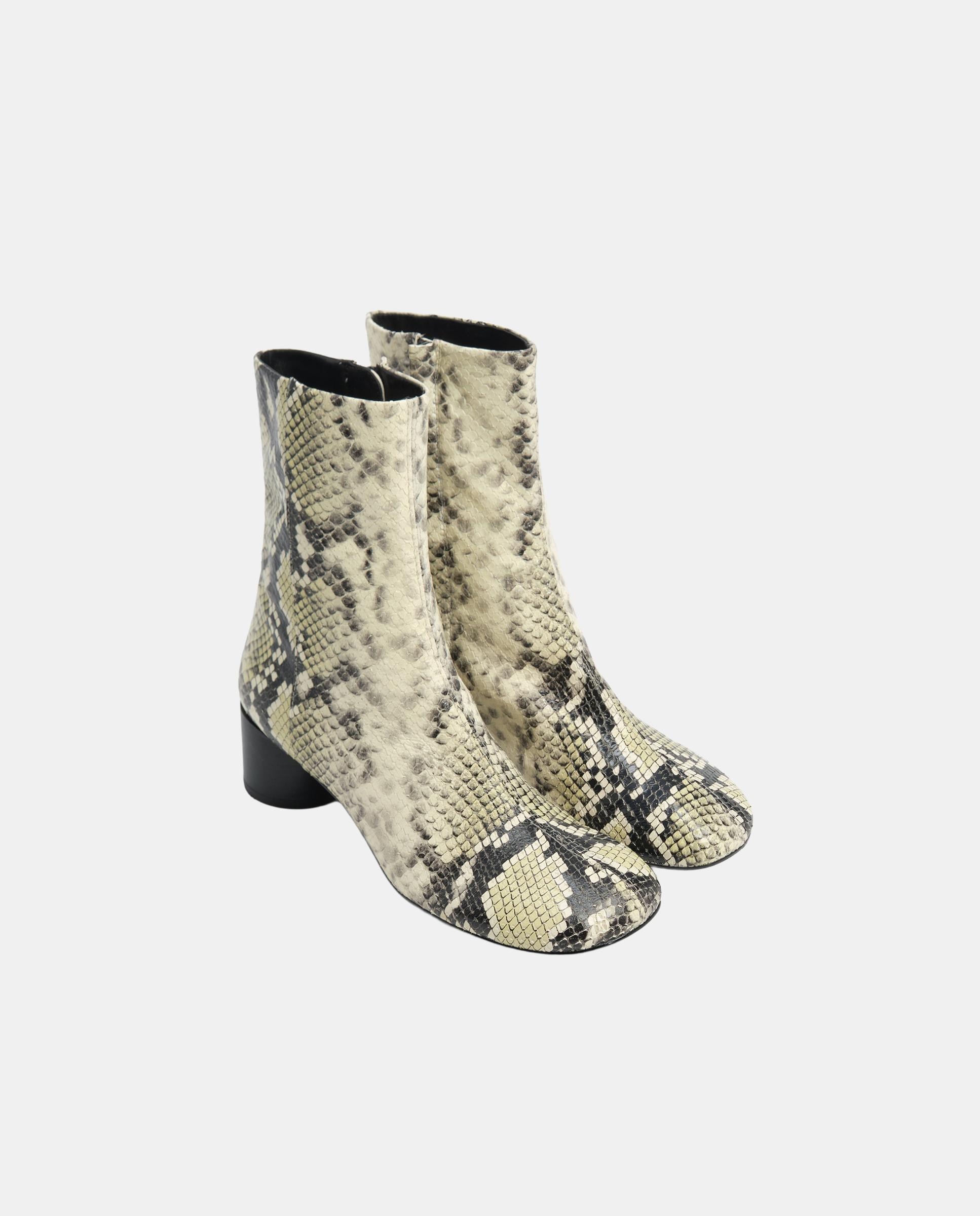 Botines de mujer tacón piel print serpiente - Bimba y Lola - Marfil Marfil-3