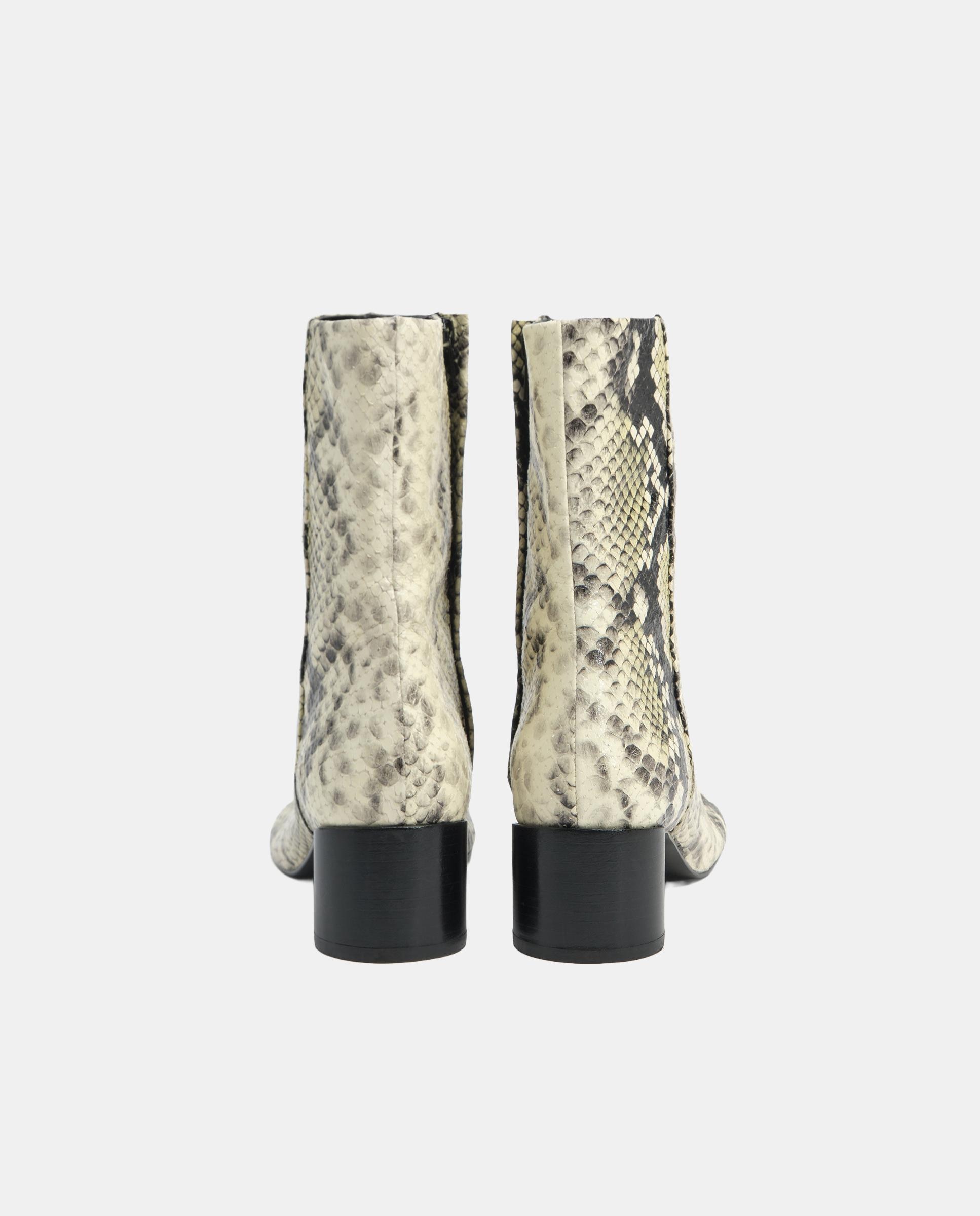 Botines de mujer tacón piel print serpiente - Bimba y Lola - Marfil Marfil-2