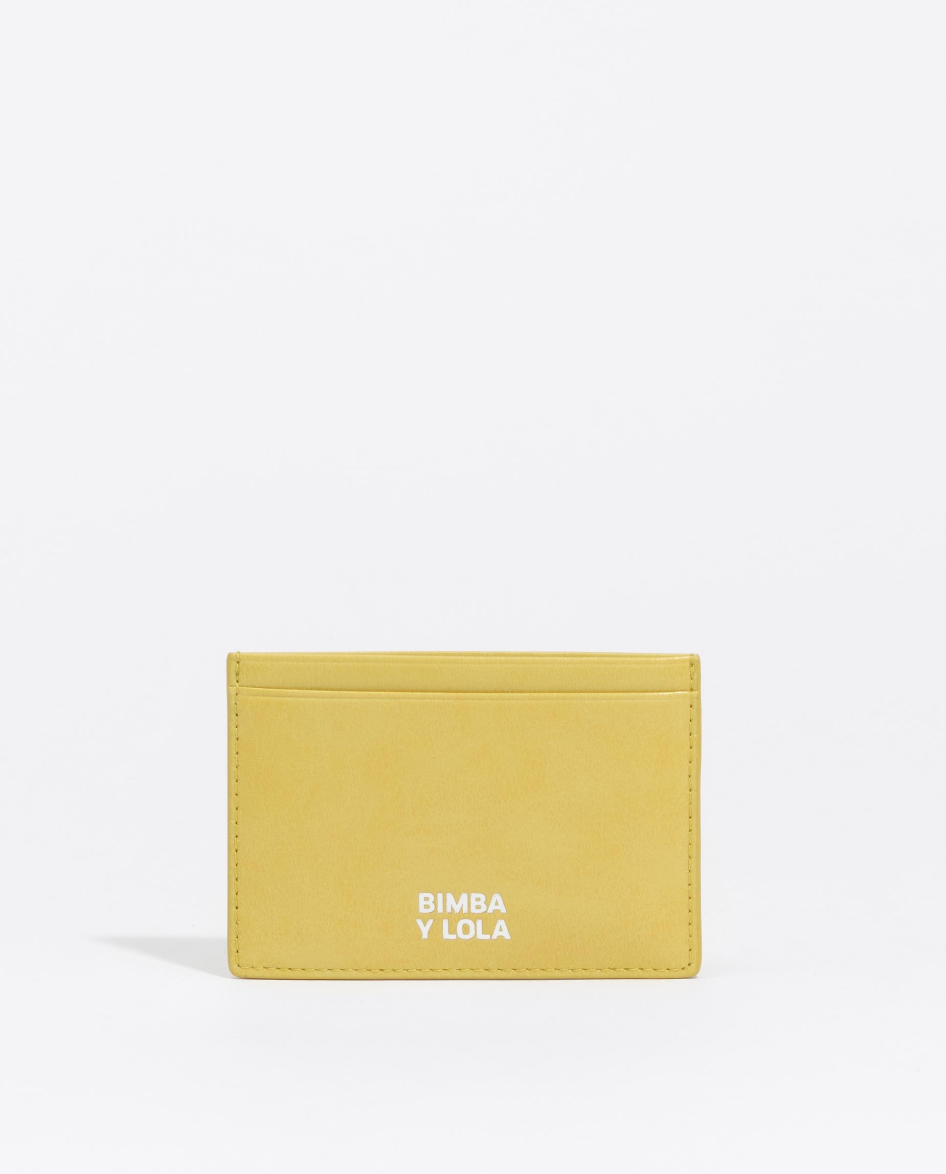 Tarjetero de mujer liso piel - Bimba y Lola - Amarillo Amarillo-1
