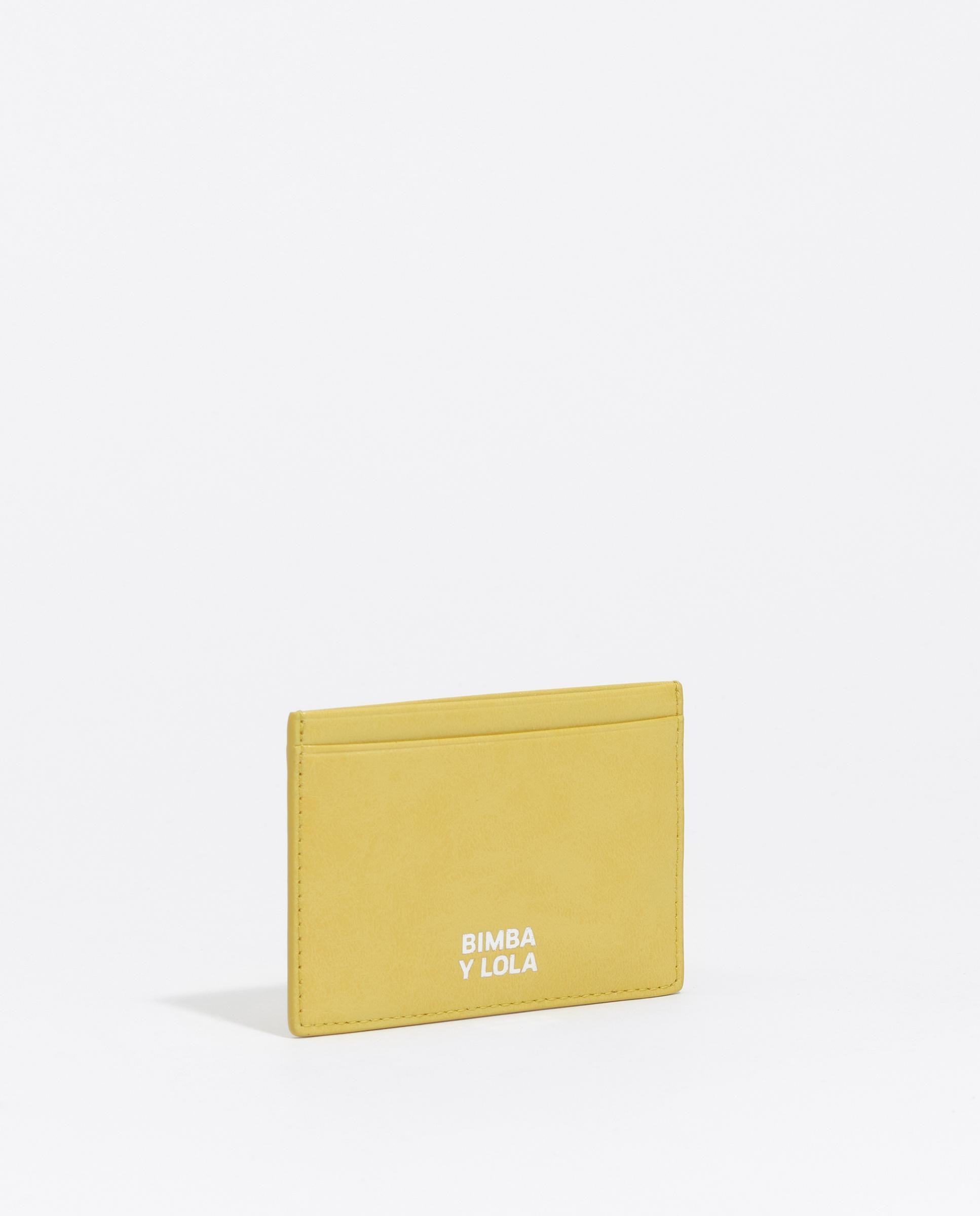 Tarjetero de mujer liso piel - Bimba y Lola - Amarillo Amarillo-3