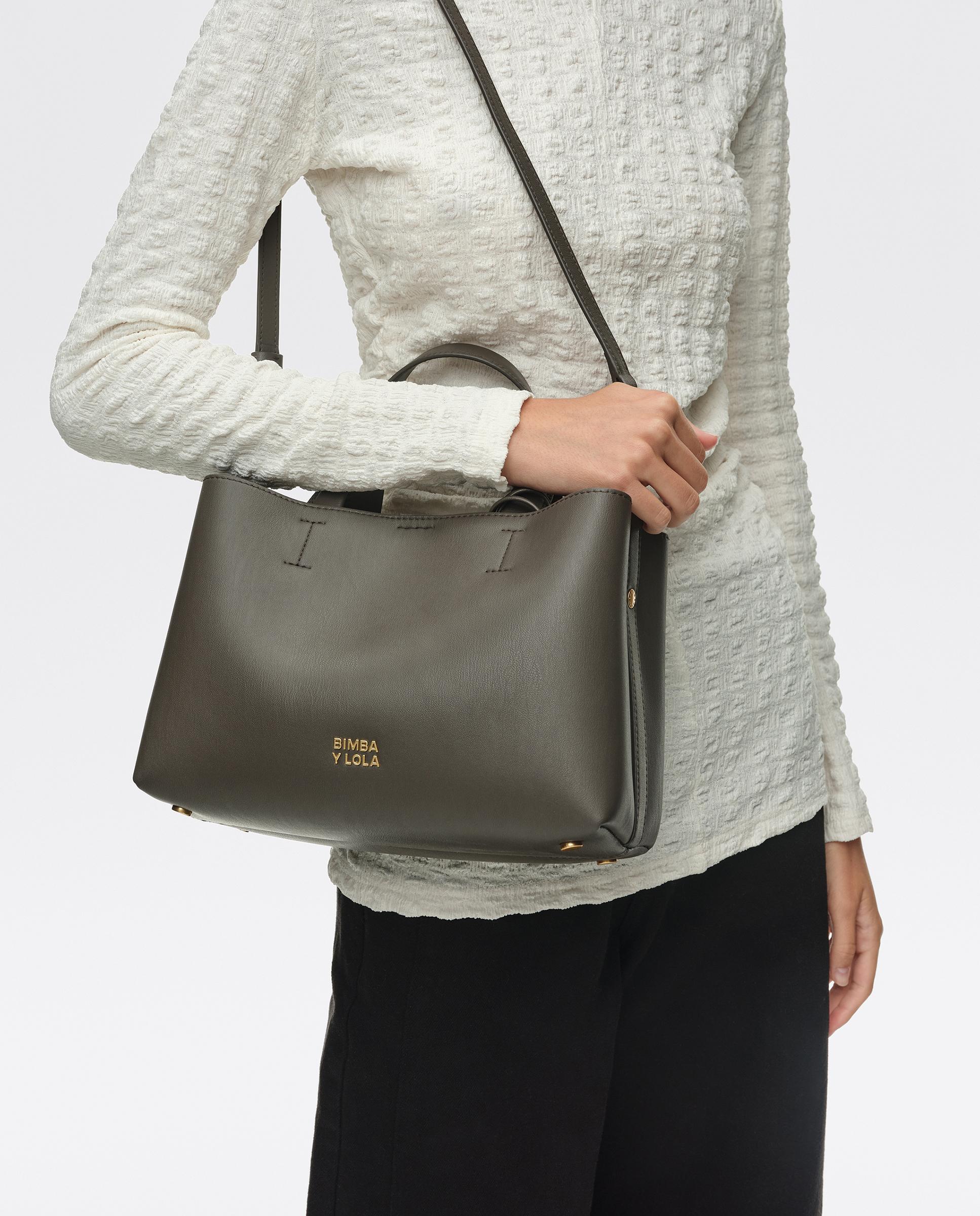 Bolso de mano de mujer tote chihuahua mediano piel - Bimba y Lola - Marrón Marrón-2