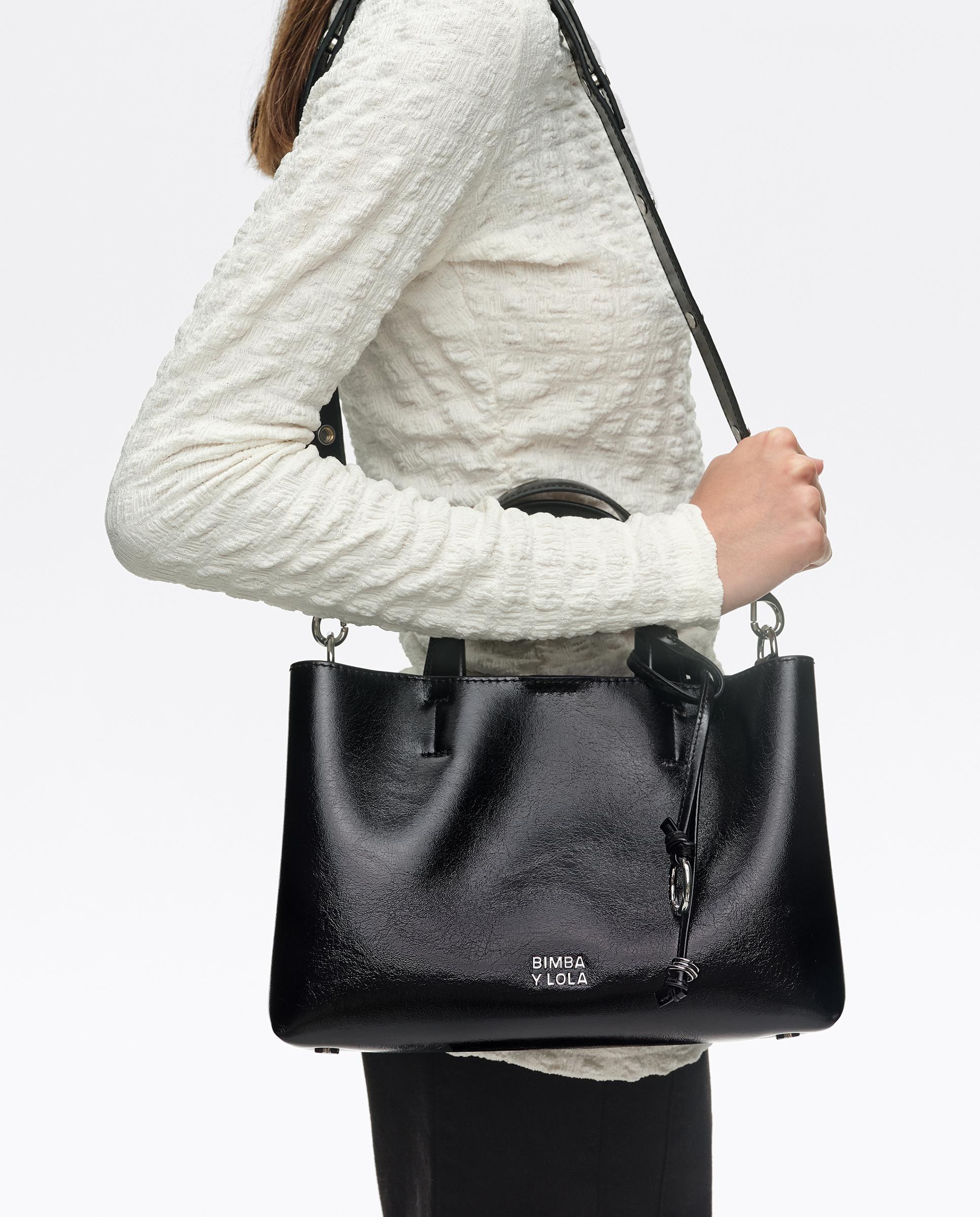 Bolso de mano de mujer tote chihuahua mediano piel - Bimba y Lola - Negro Negro-2