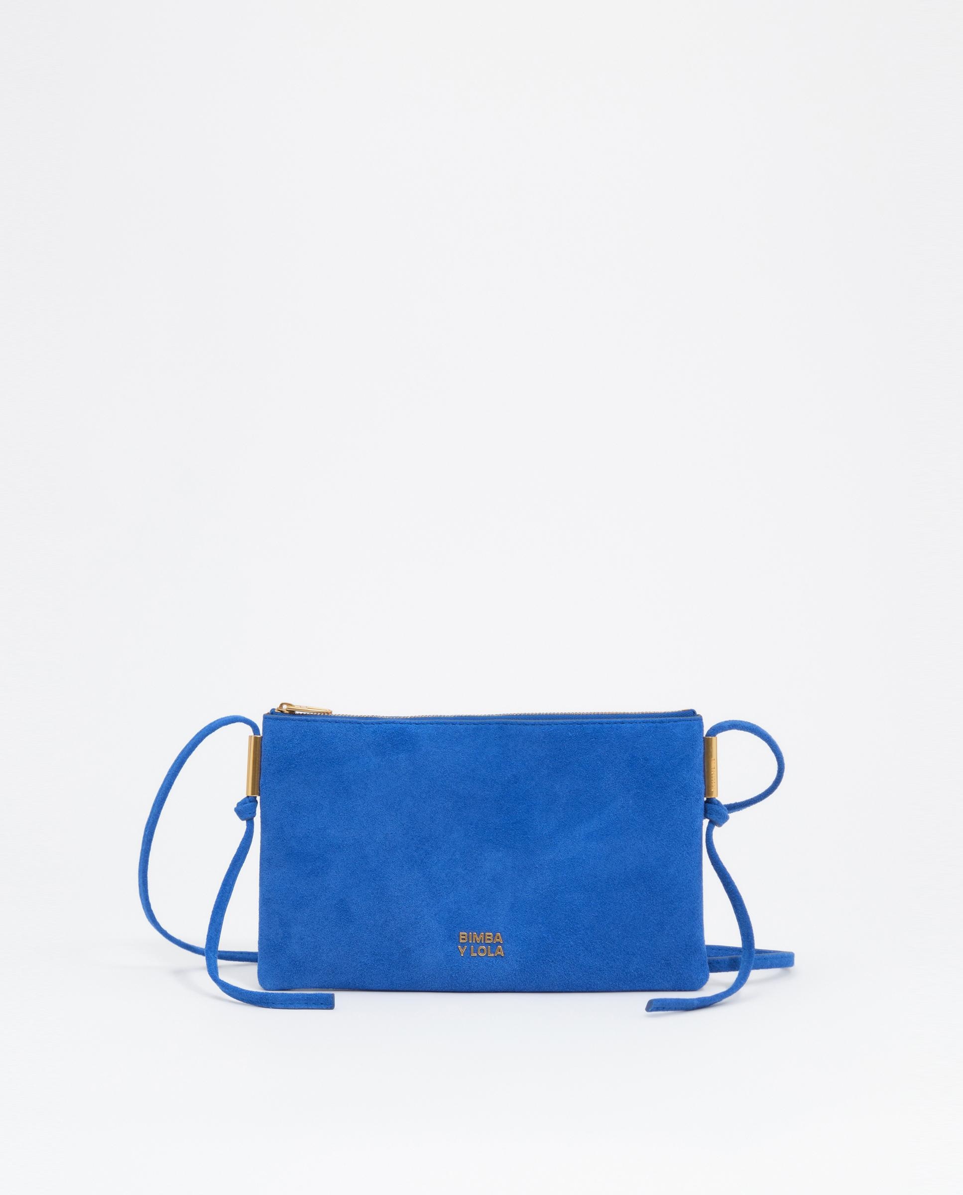 Bandolera de mujer tipo sobre pequeño serraje - Bimba y Lola - Azul eléctrico Azul eléctrico-1
