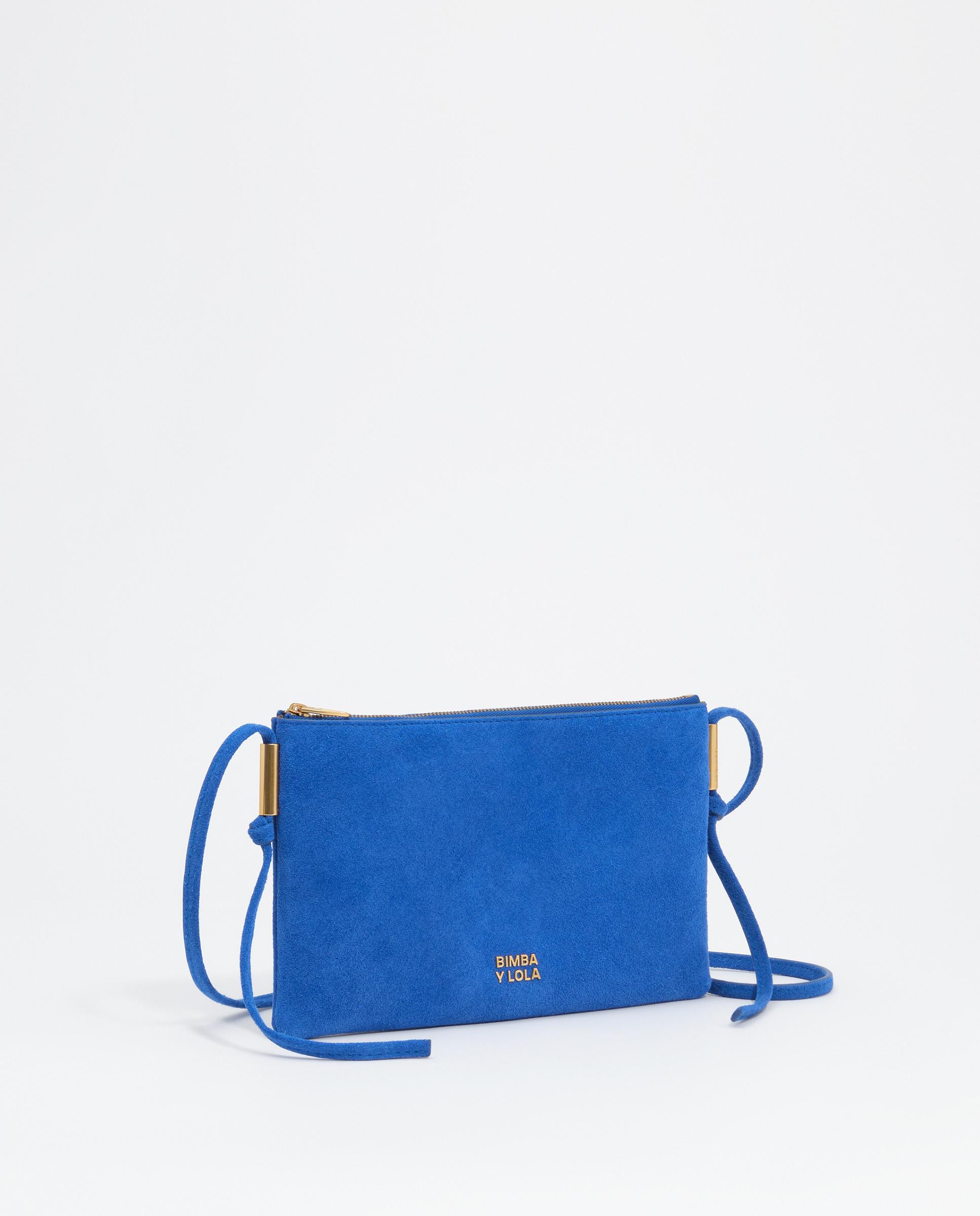 Bandolera de mujer tipo sobre pequeño serraje - Bimba y Lola - Azul eléctrico Azul eléctrico-3