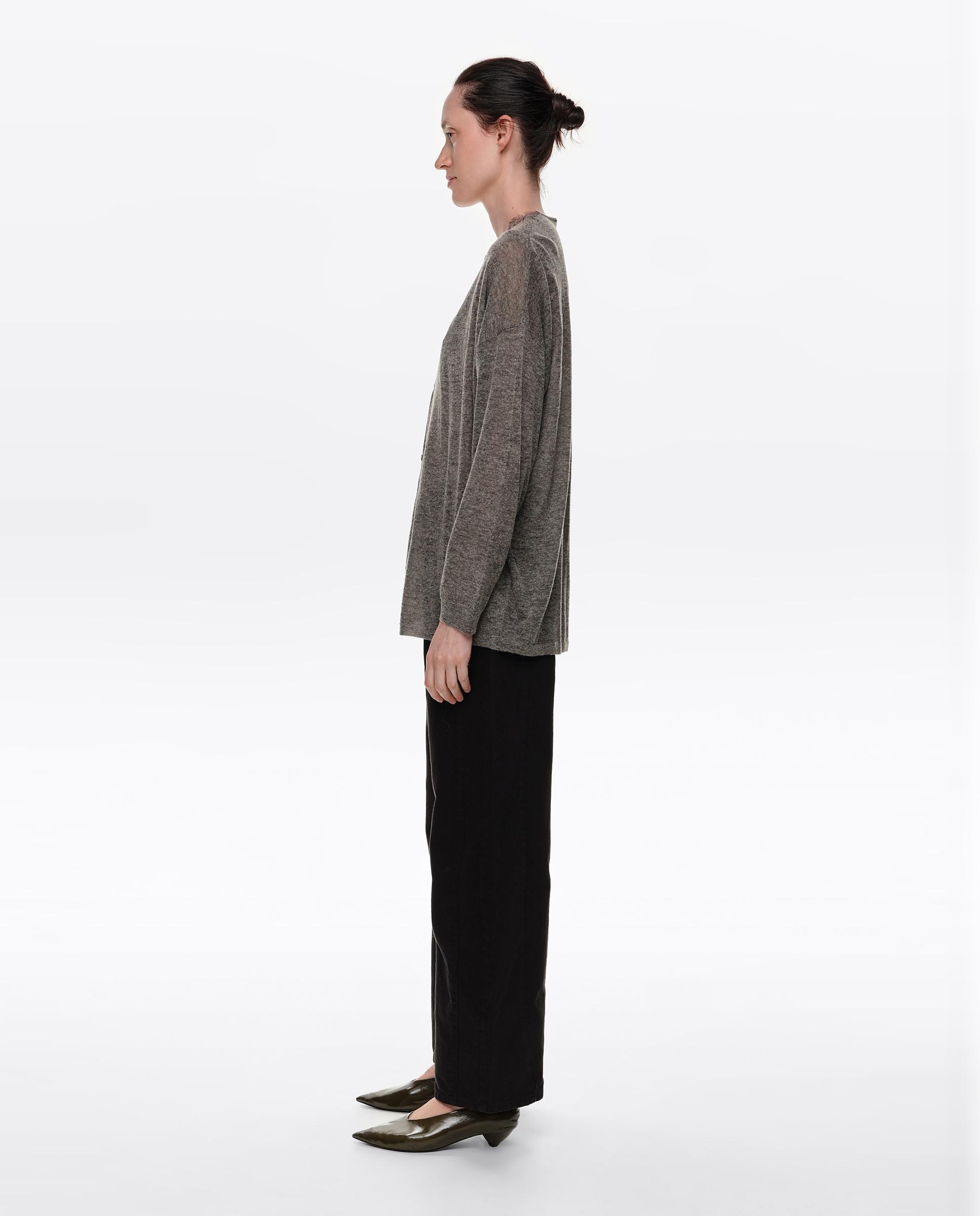 Cárdigan de mujer largo lana encajes - Bimba y Lola - Gris Gris-3