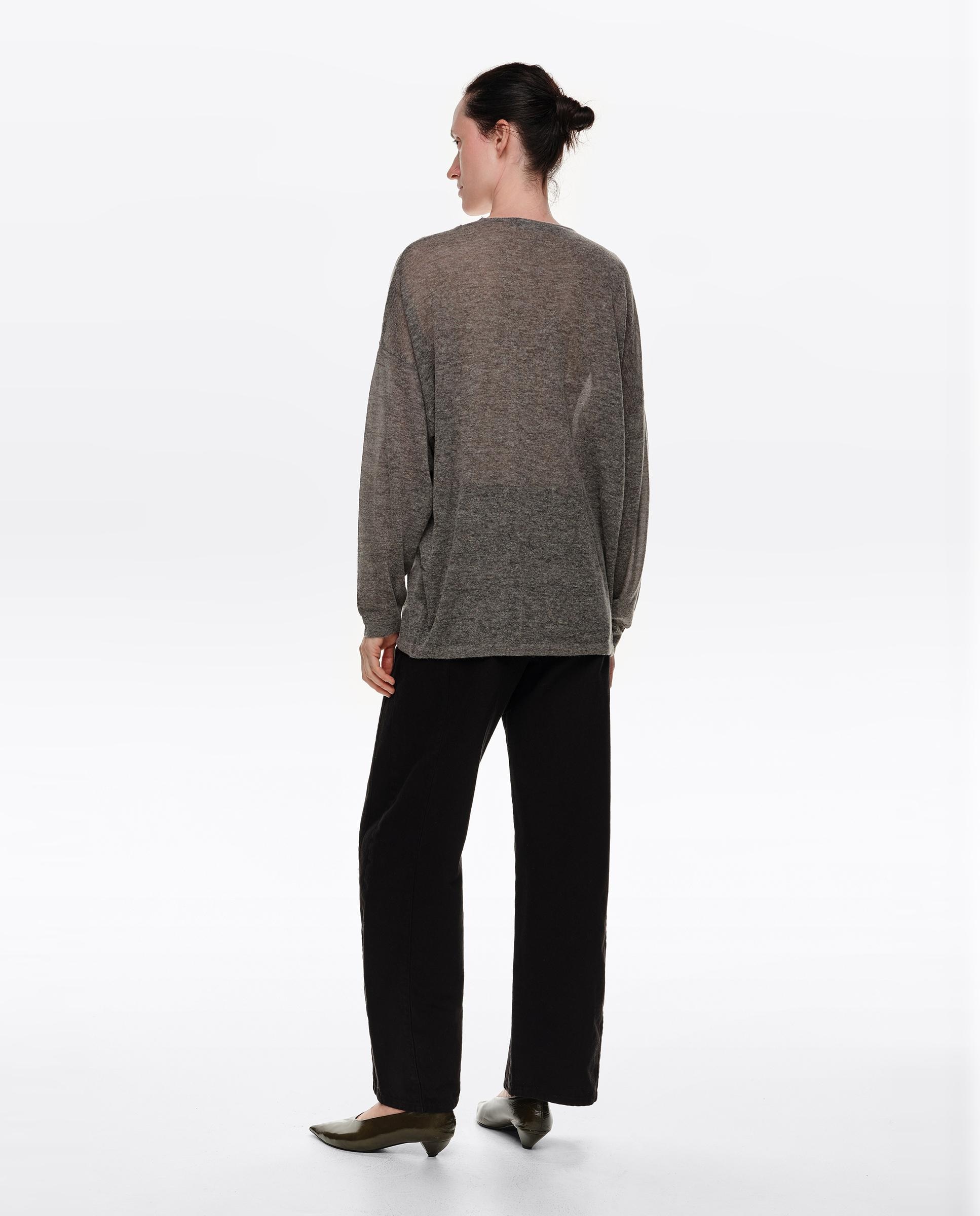 Cárdigan de mujer largo lana encajes - Bimba y Lola - Gris Gris-4