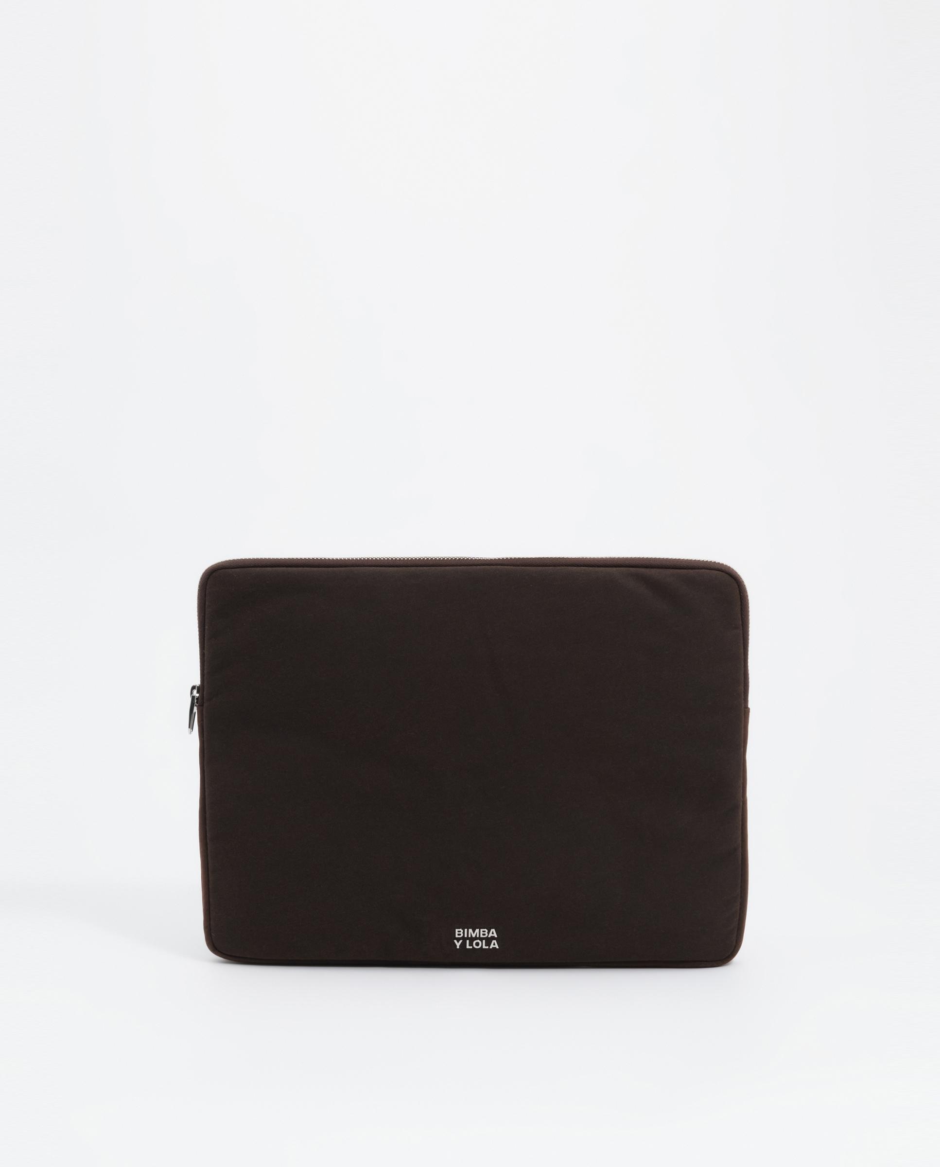 Imagen 0 de Funda de ordenador portátil encerada con logo Marrón