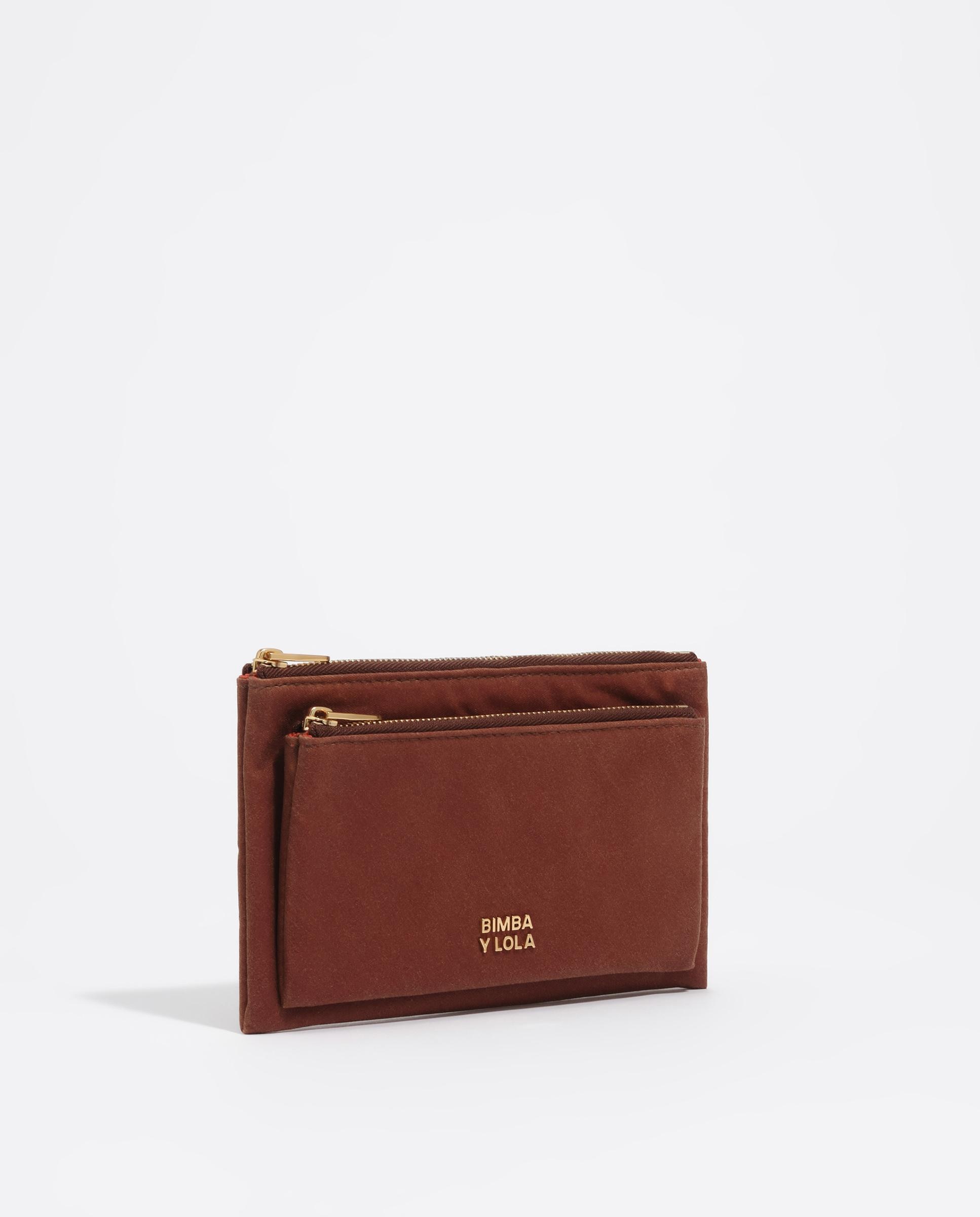 Cartera de mujer encerada con bolsillo interior - Bimba y Lola - Marrón Marrón-3