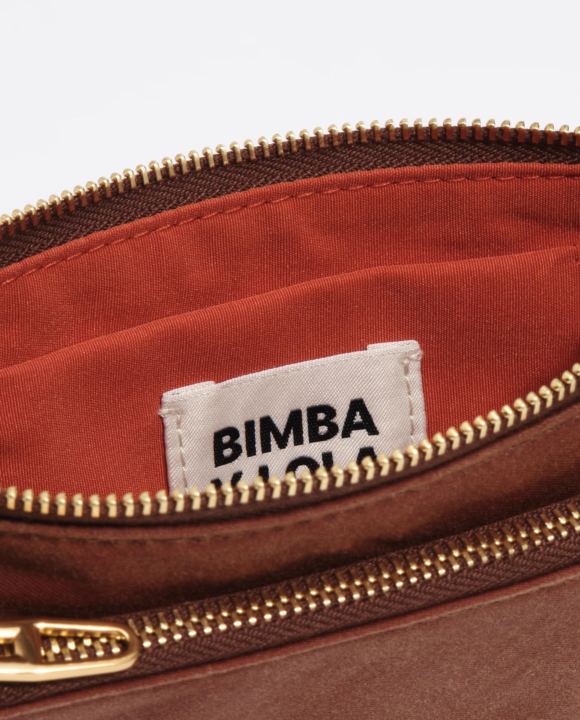 Cartera de mujer encerada con bolsillo interior - Bimba y Lola - Marrón Marrón-4