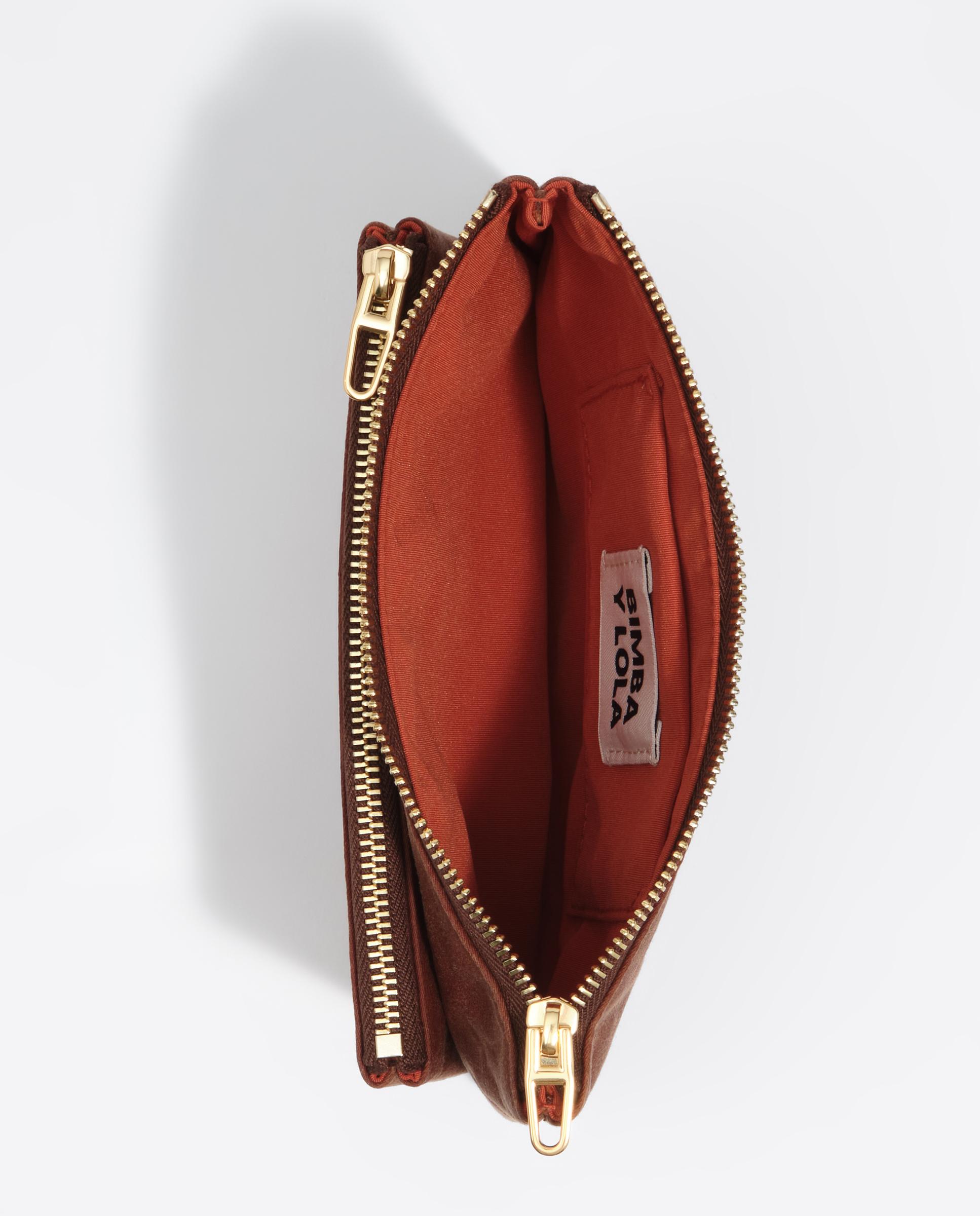 Cartera de mujer encerada con bolsillo interior - Bimba y Lola - Marrón Marrón-6