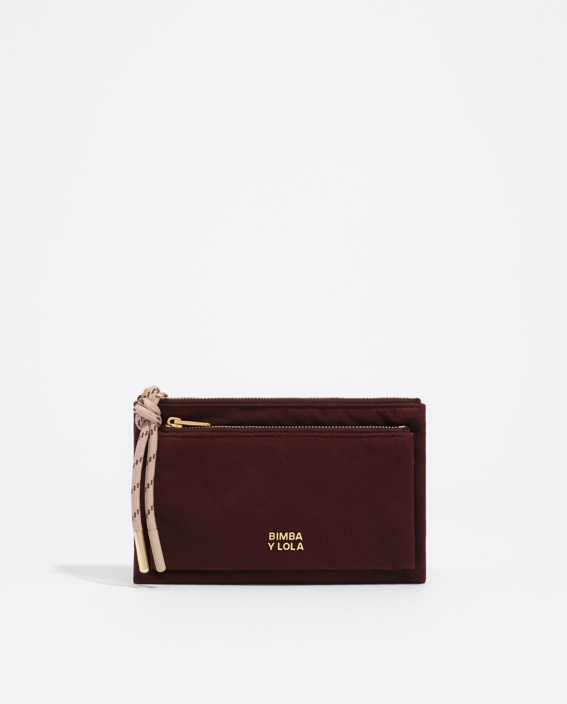 Cartera de mujer encerada con bolsillo interior - Bimba y Lola - Burdeos Burdeos-1