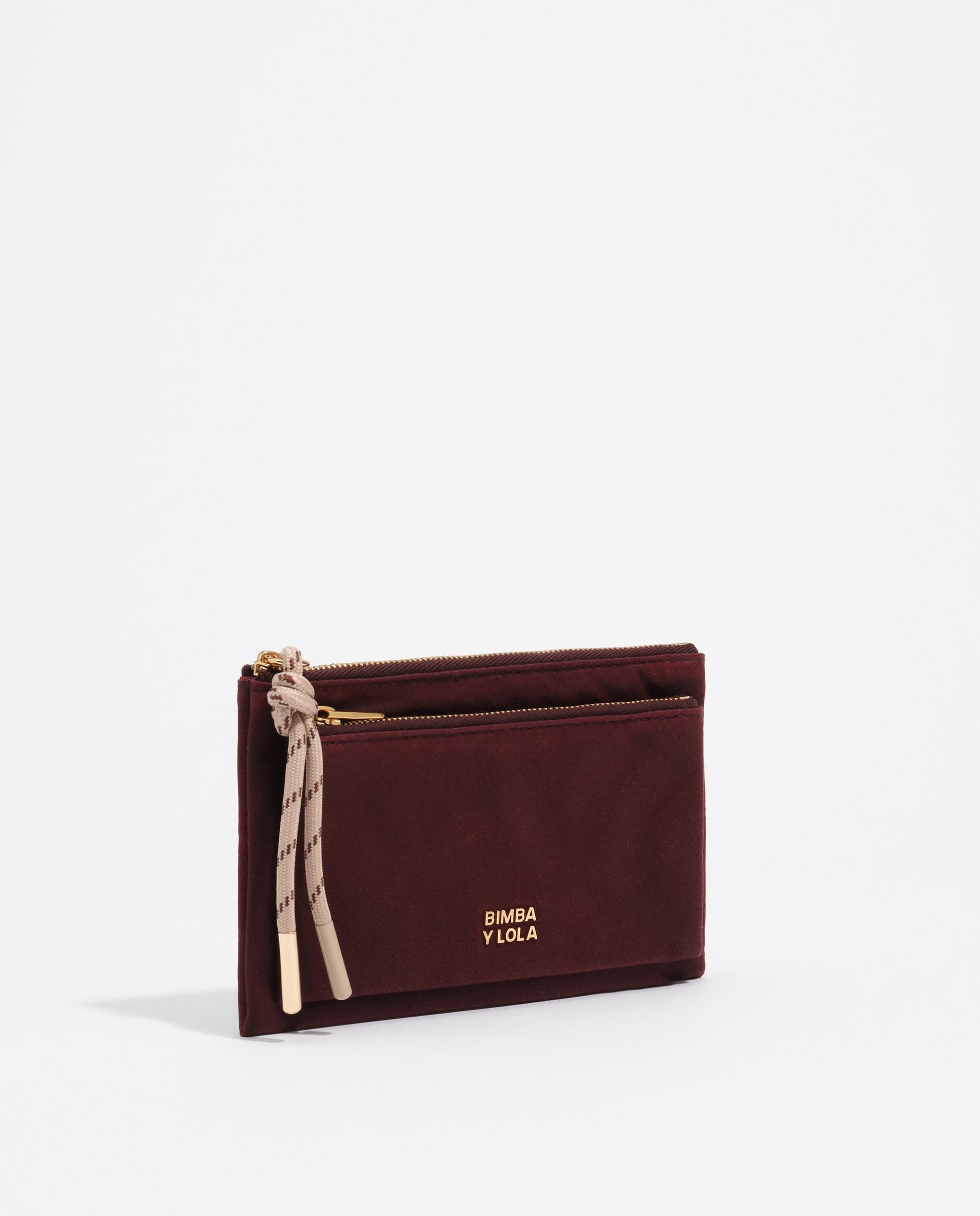 Cartera de mujer encerada con bolsillo interior - Bimba y Lola - Burdeos Burdeos-3
