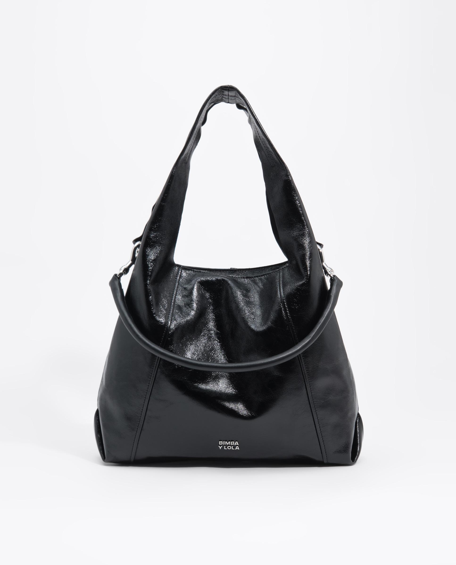 Bolso de hombro de mujer paper grande piel - Bimba y Lola - Negro Negro-1