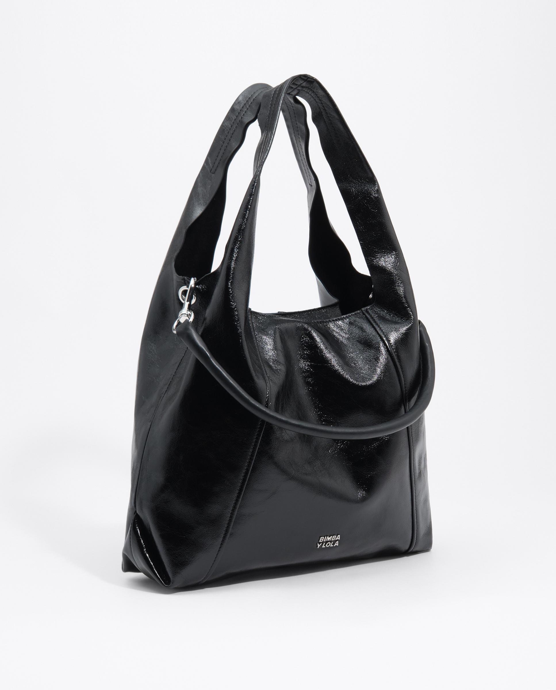 Bolso de hombro de mujer paper grande piel - Bimba y Lola - Negro Negro-3