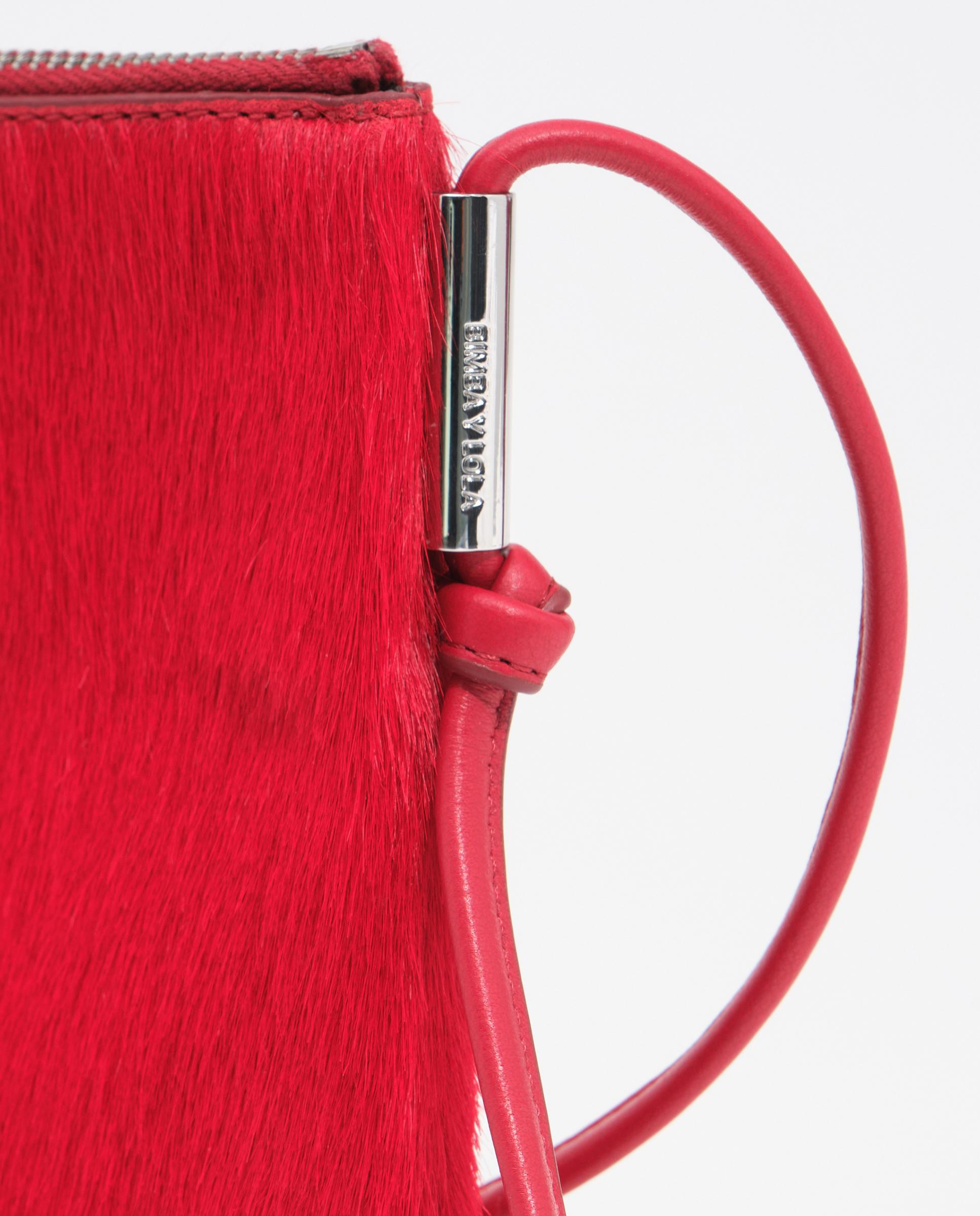 Bandolera de mujer tipo sobre pequeño pelo - Bimba y Lola - Rojo Rojo-2