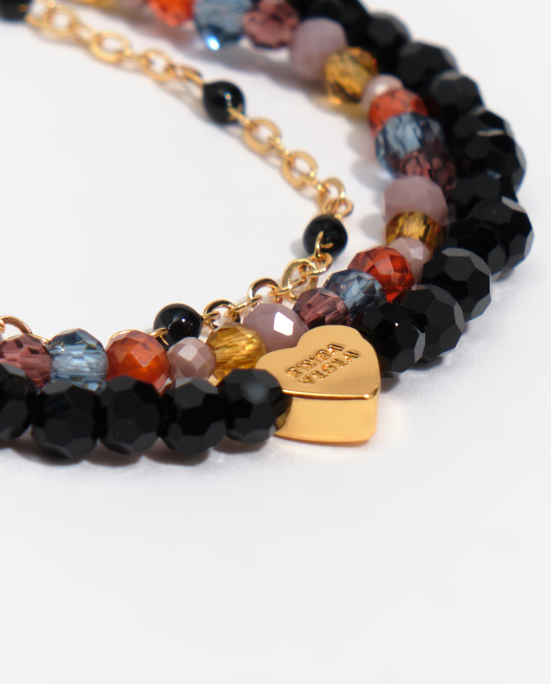 Pulsera triple cadena piedras y cristales - Bimba y Lola - Dorado Dorado-2