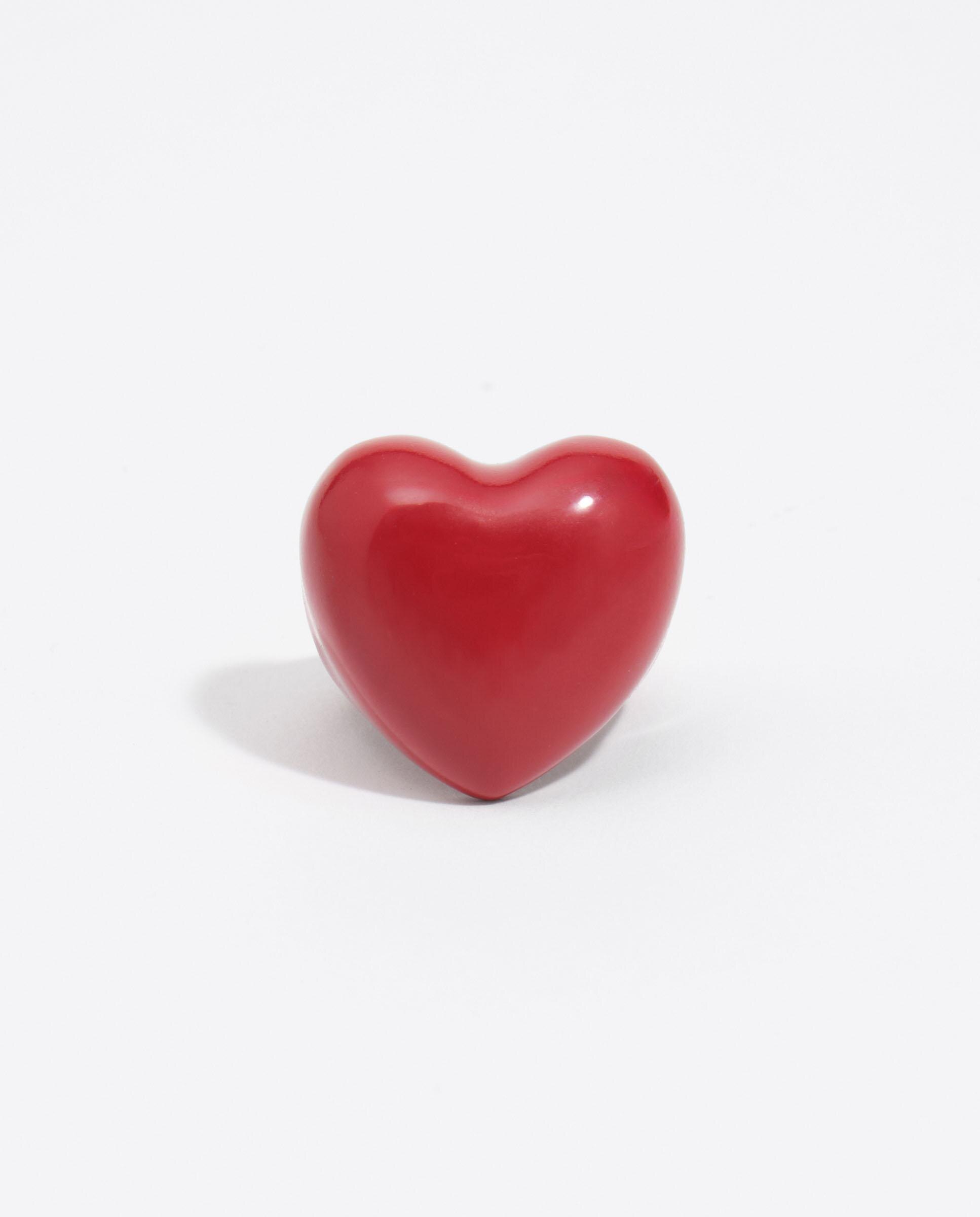 Anillo tipo sello corazón esmaltado - Bimba y Lola - Rojo Rojo-3