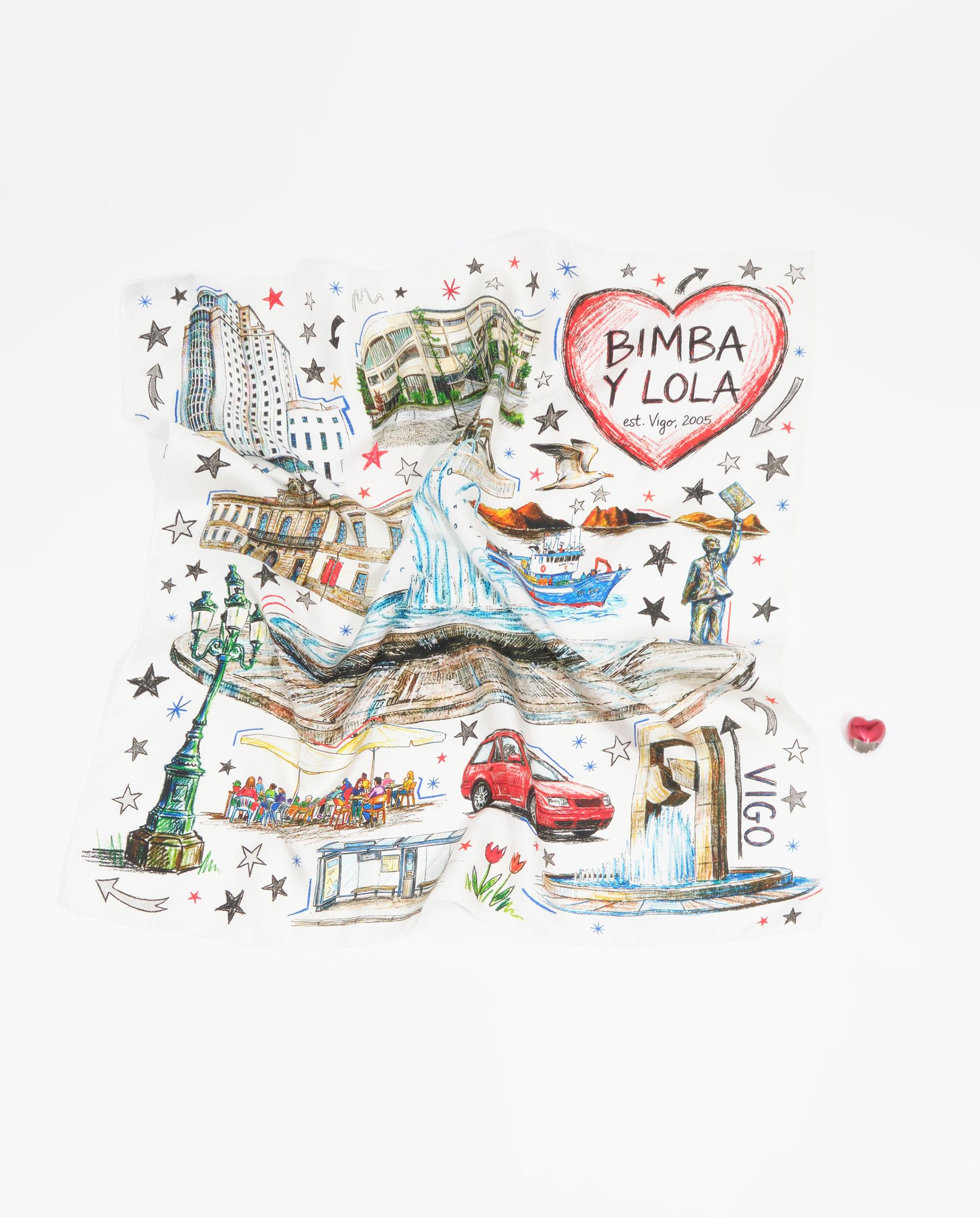 Pañuelo de mujer charm souvenir vigo - Bimba y Lola - Blanco Blanco-2