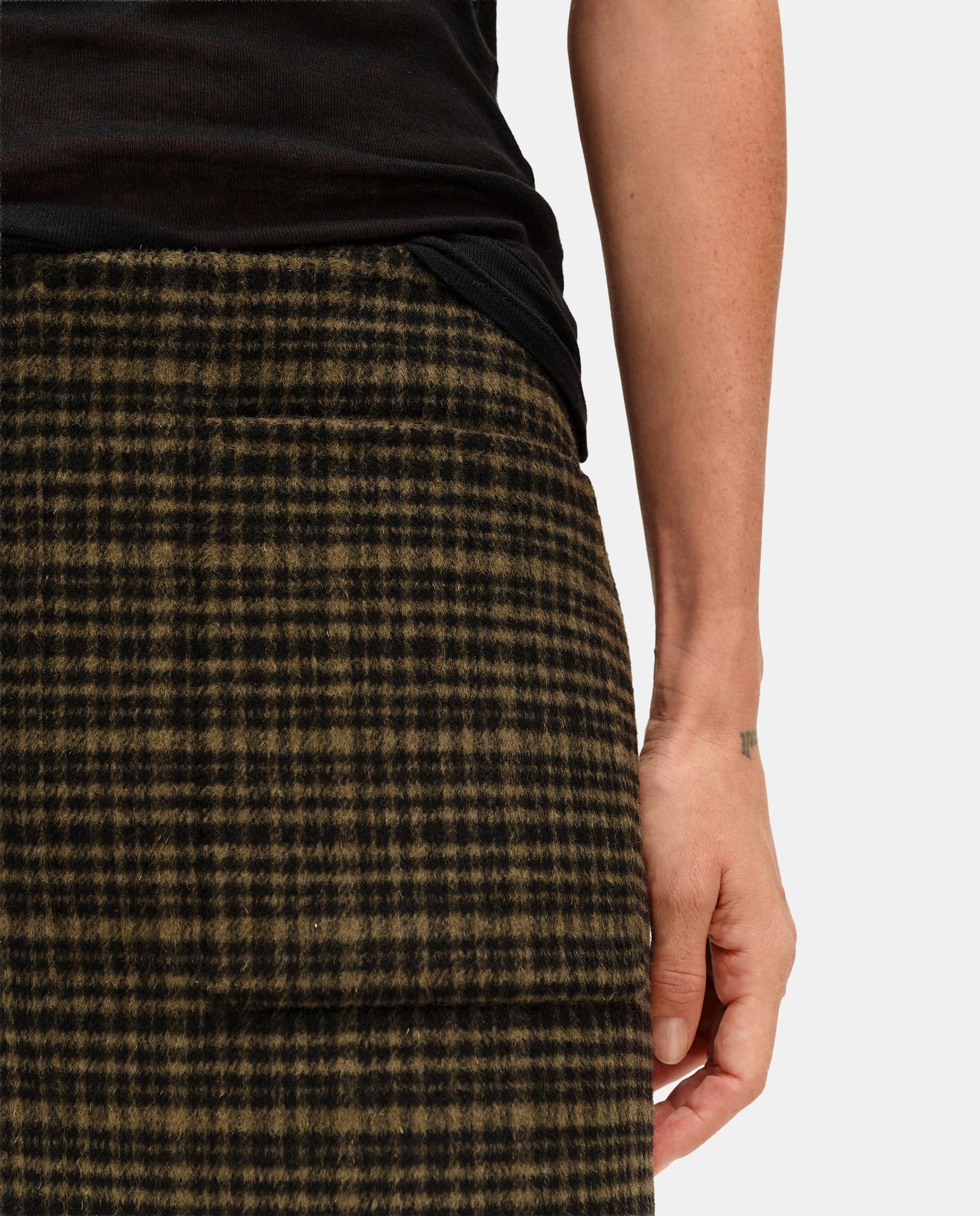 Falda midi doble faz lavada cuadros - Bimba y Lola - Kaki Kaki-3