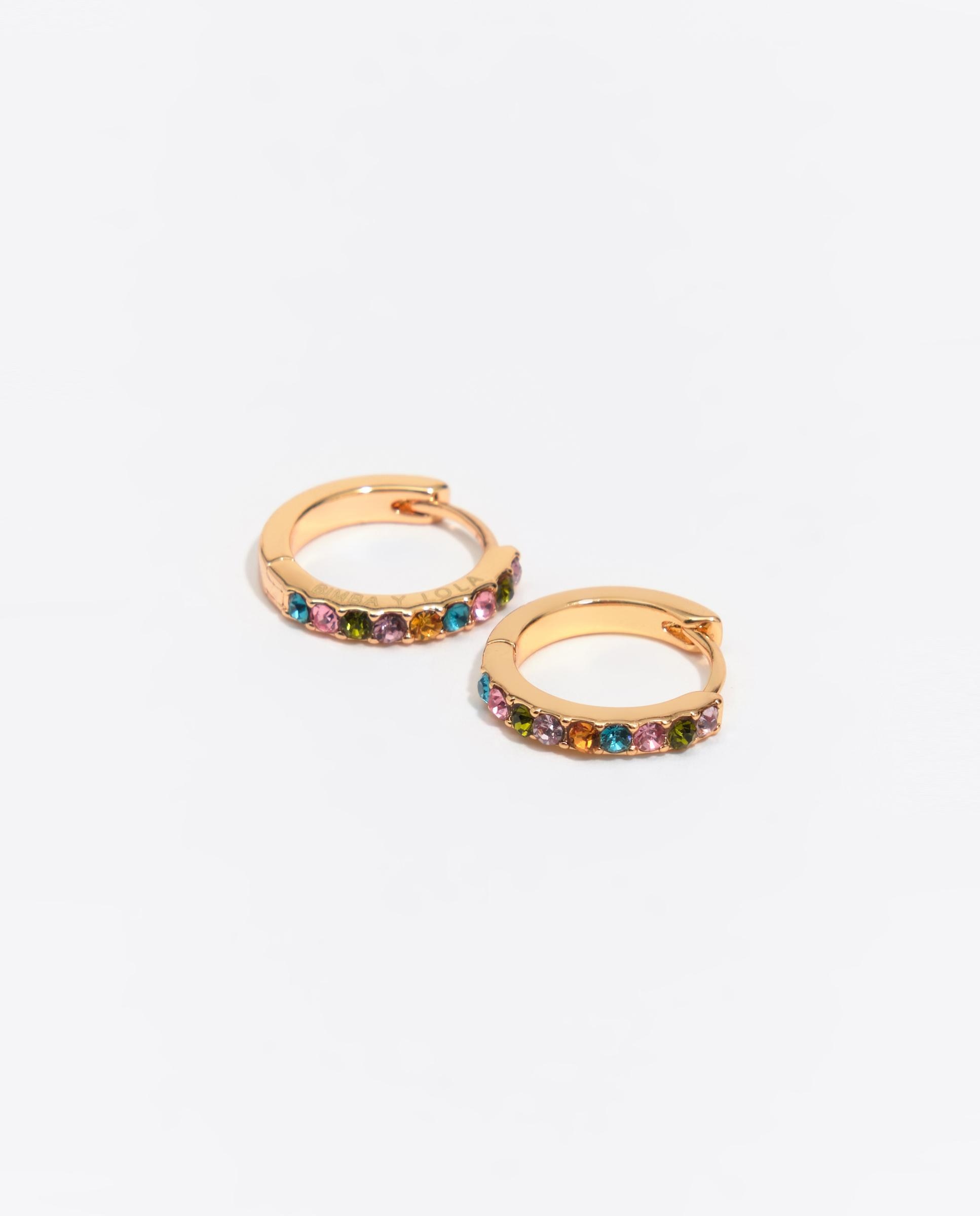 Pendientes aro pequeño cristales - Bimba y Lola - Dorado Dorado-3