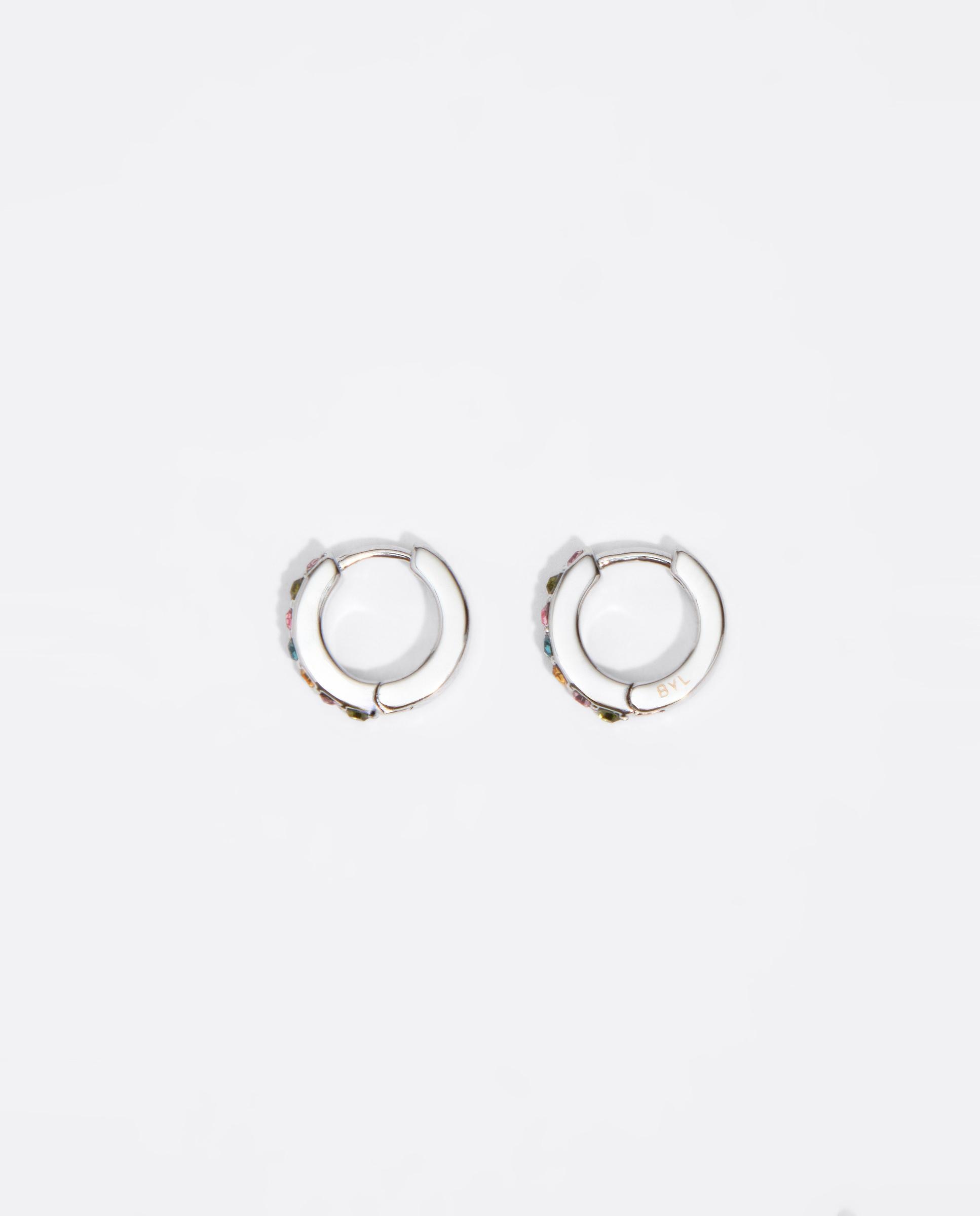 Pendientes aro mini cristales - Bimba y Lola - Plateado Plateado-1
