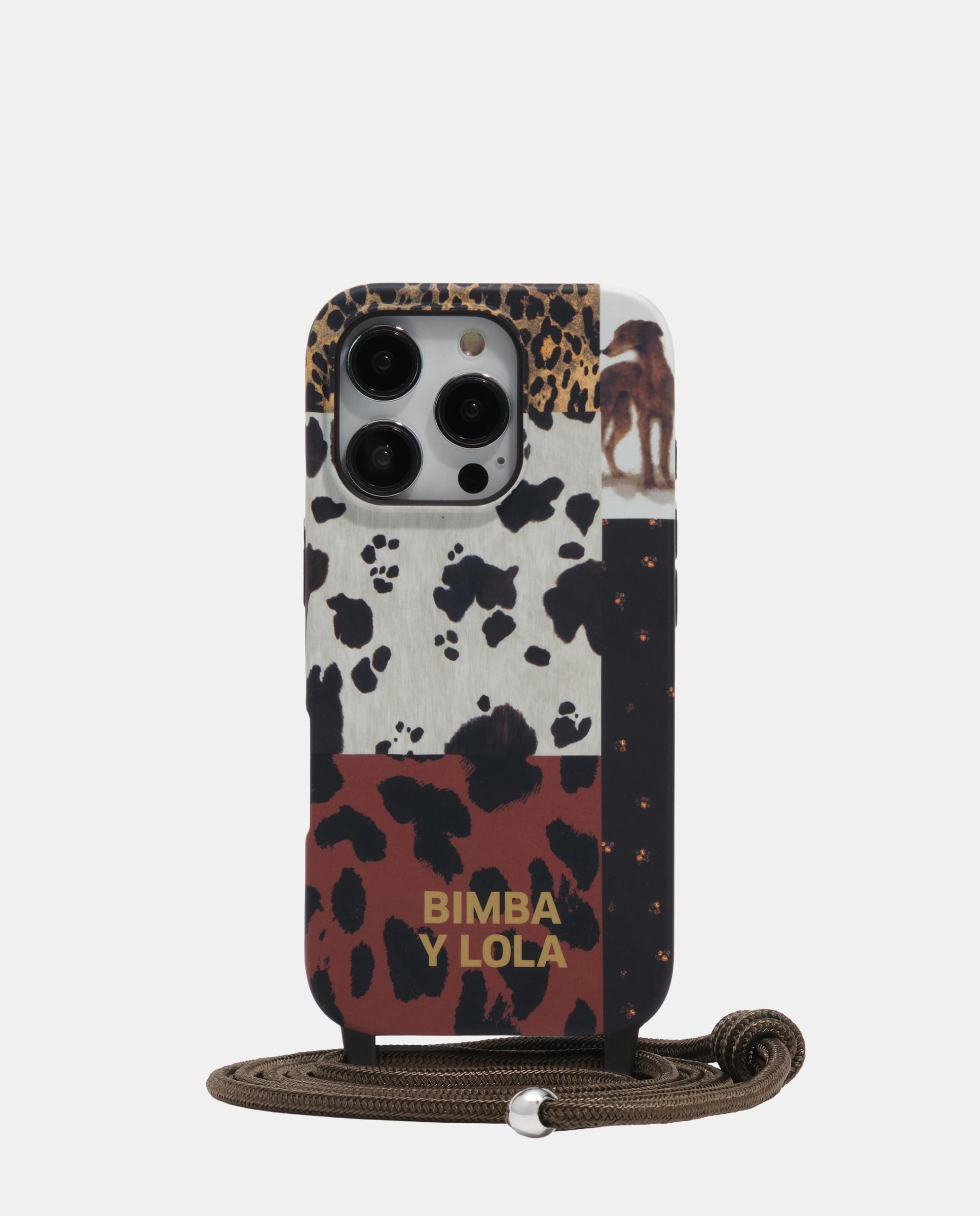 Funda rígida iphone 16 pro patchwork pony - Bimba y Lola - Marrón Marrón-1