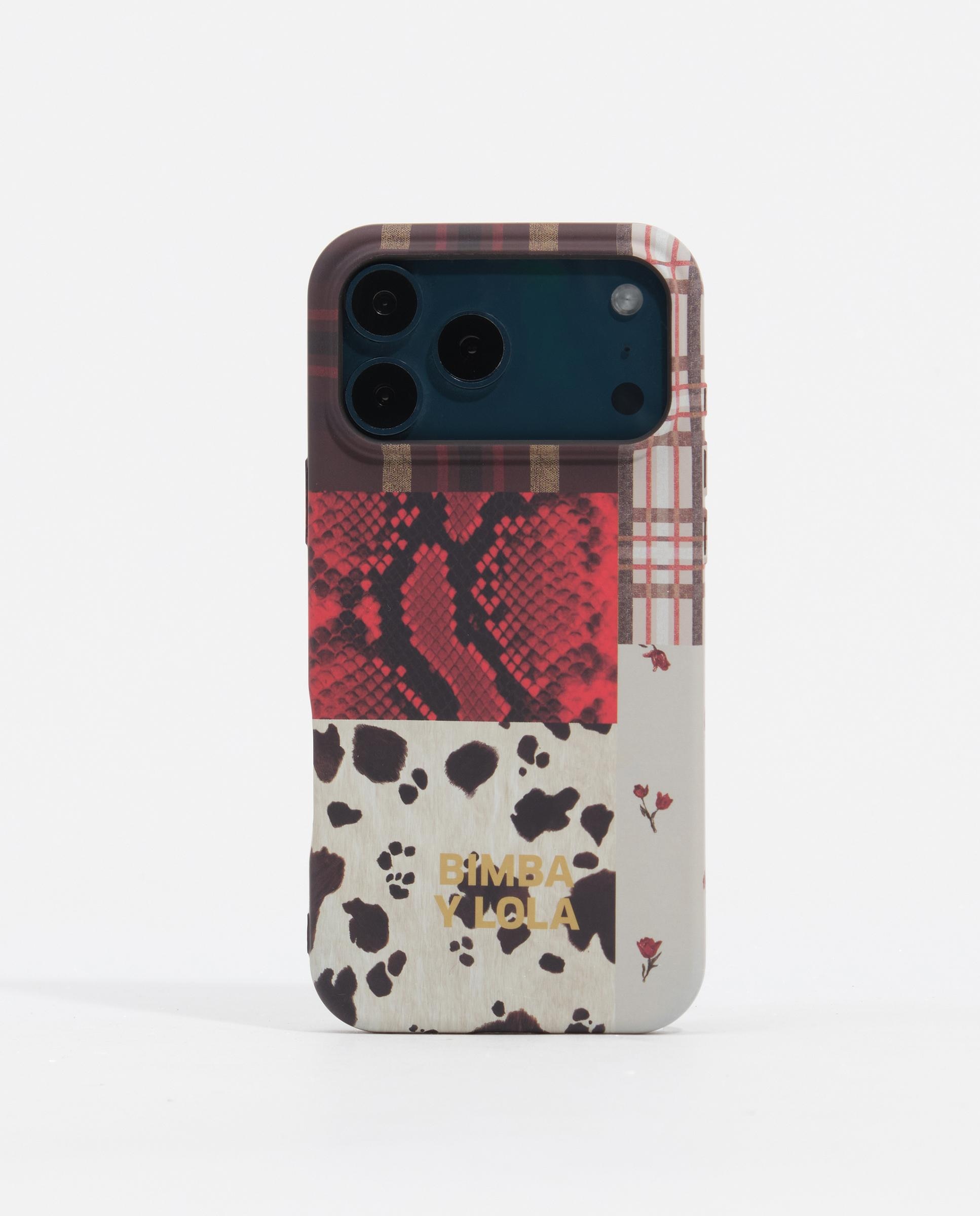 Imagen 0 de Funda rígida iphone 17 pro patchwork pitón Rojo