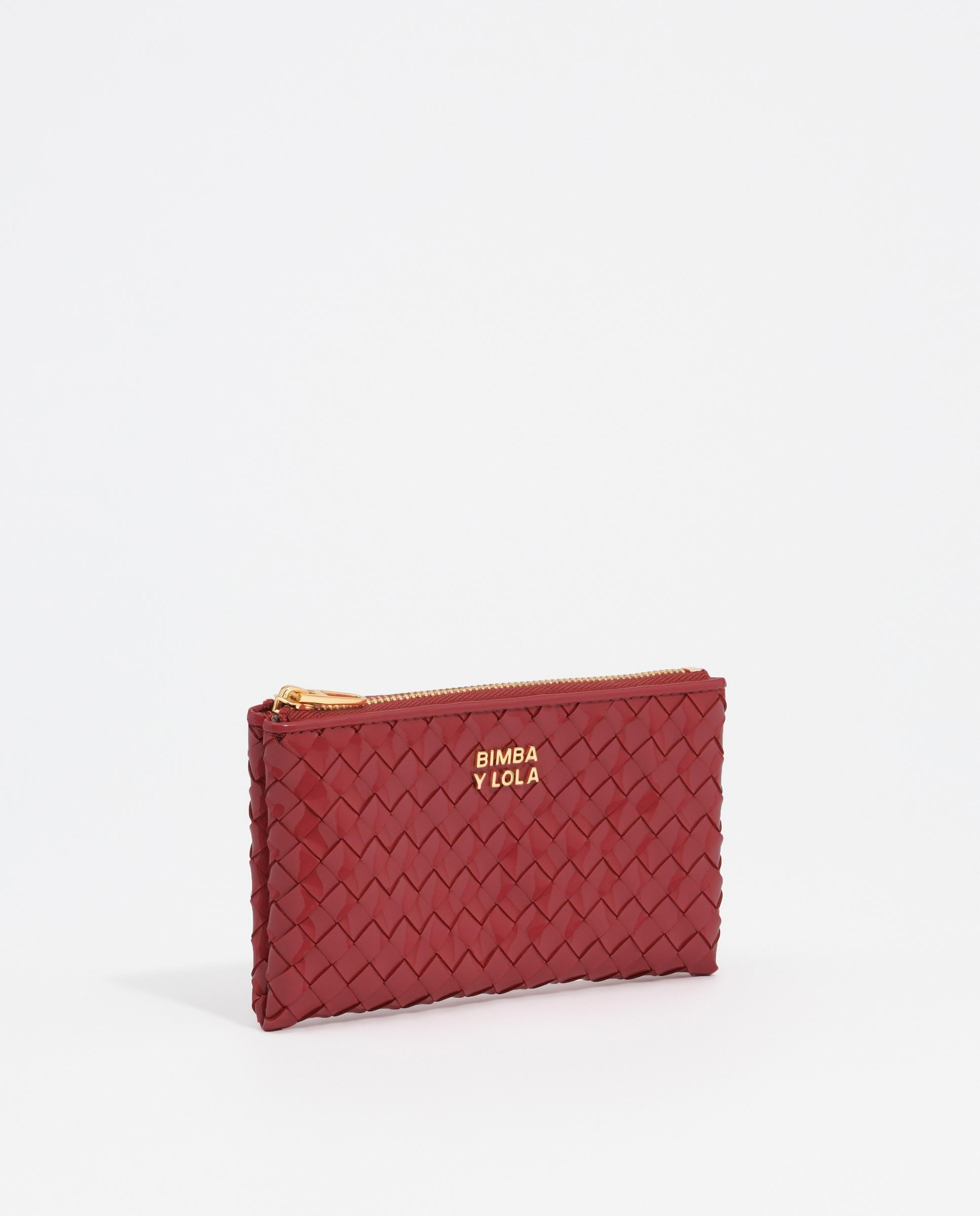 Monedero de mujer de mujer cremallera trenzado - Bimba y Lola - Rojo Rojo-3