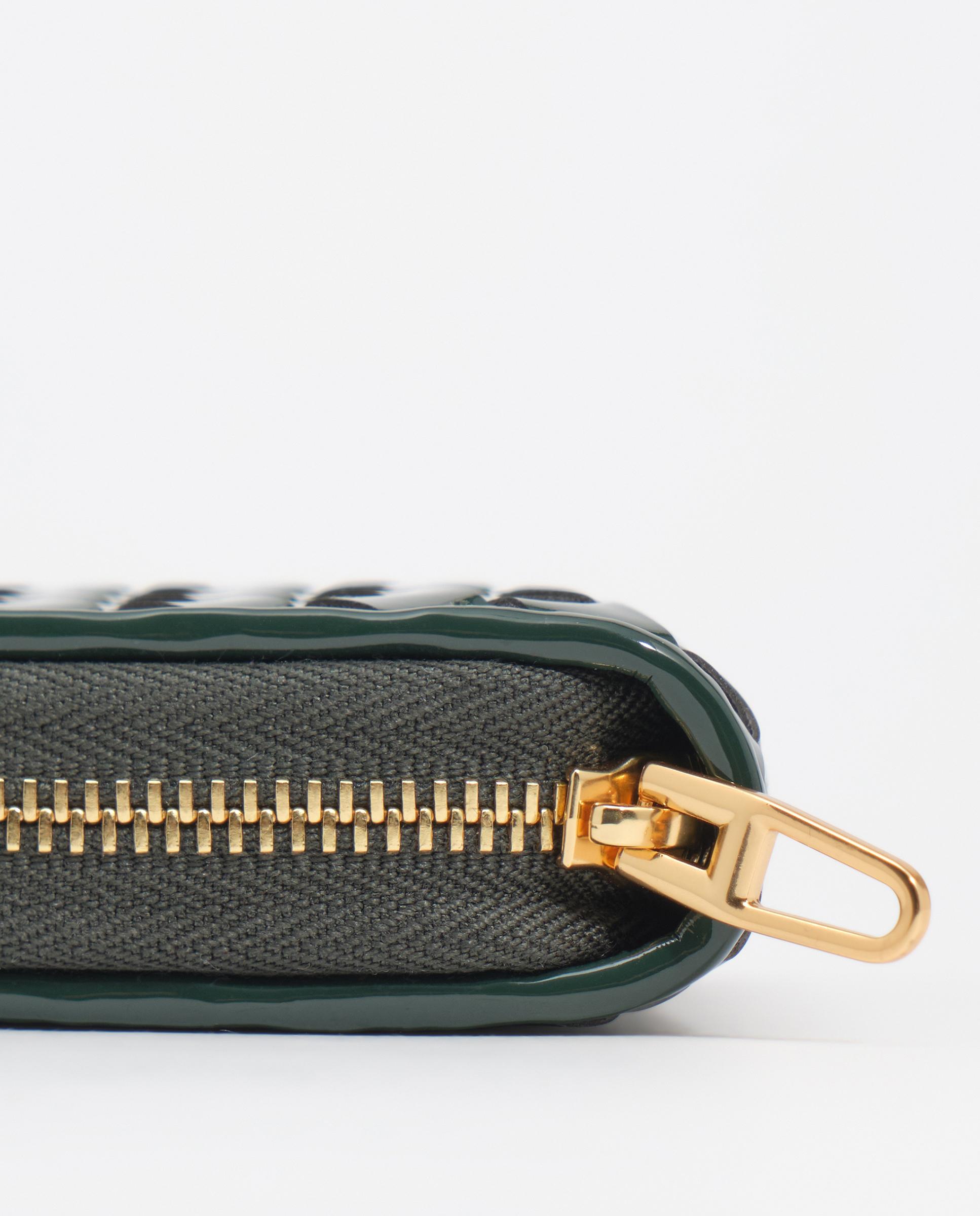 Billetera de mujer cremallera mediana trenzada - Bimba y Lola - Verde oscuro Verde oscuro-2