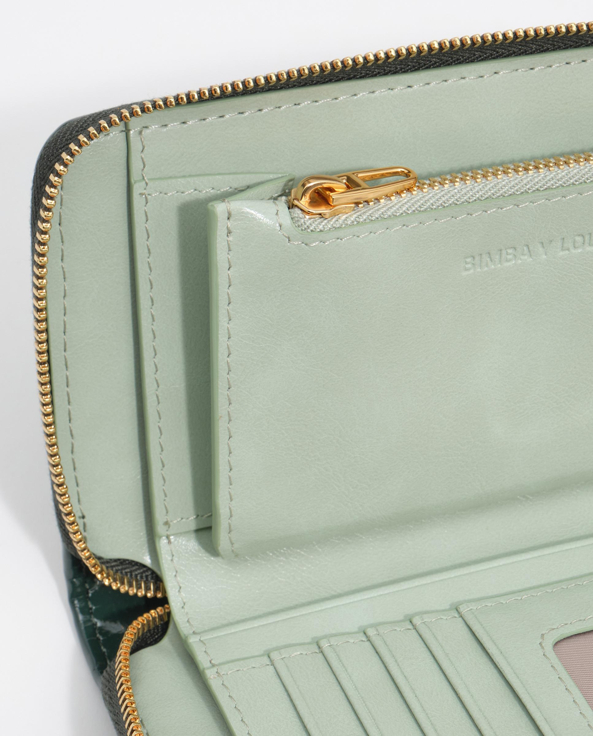 Billetera de mujer cremallera mediana trenzada - Bimba y Lola - Verde oscuro Verde oscuro-5