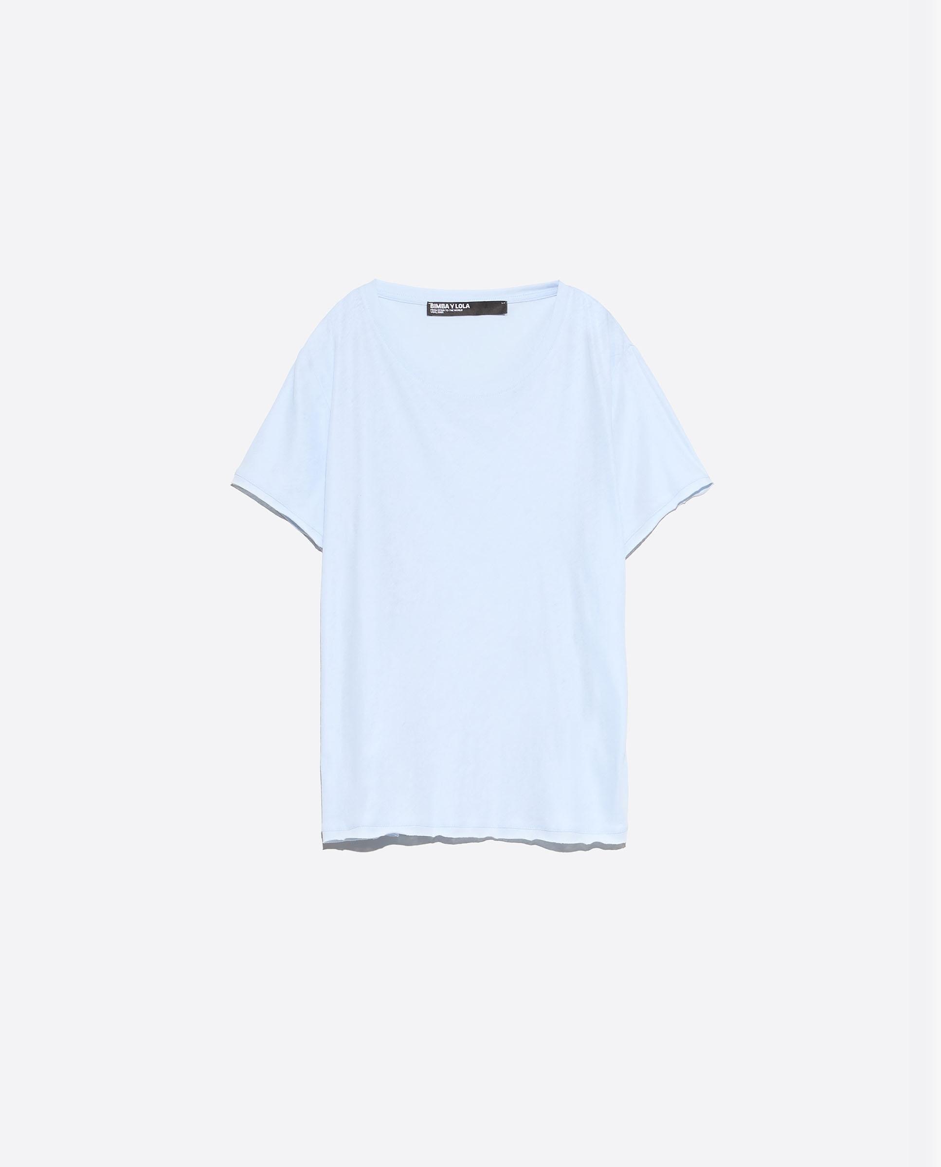 Camiseta de mujer algodón manga corta - Bimba y Lola - Azul claro Azul claro-5