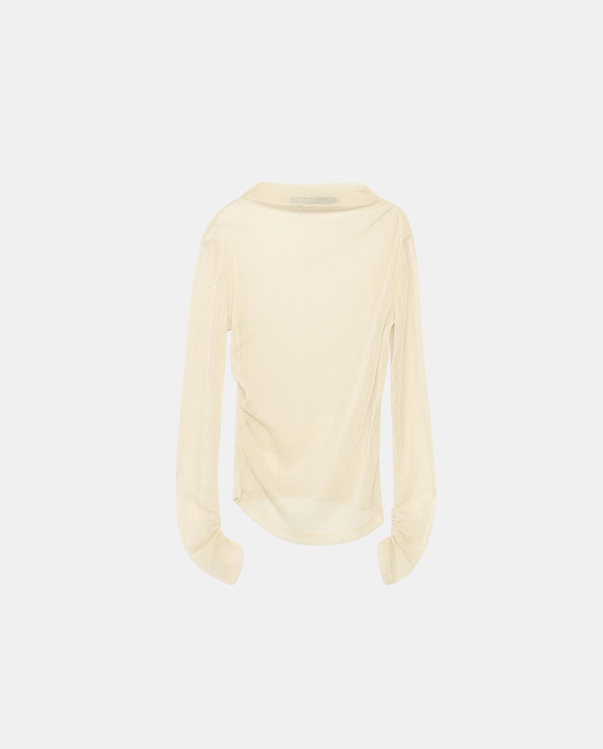 Camiseta de mujer lurex fruncida - Bimba y Lola - Marfil Marfil-5
