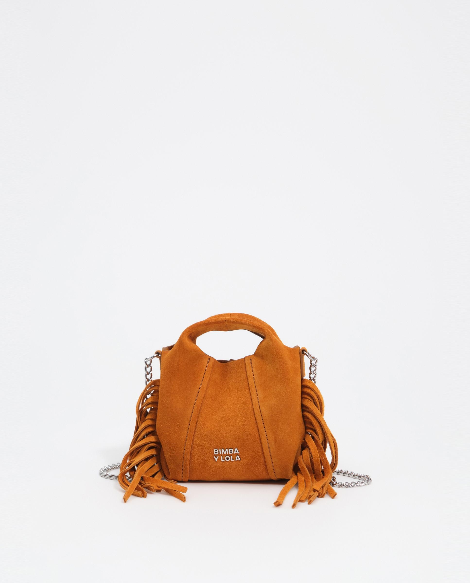 Bolso de mano de mujer paper micro serraje flecos - Bimba y Lola - Marrón Marrón-1