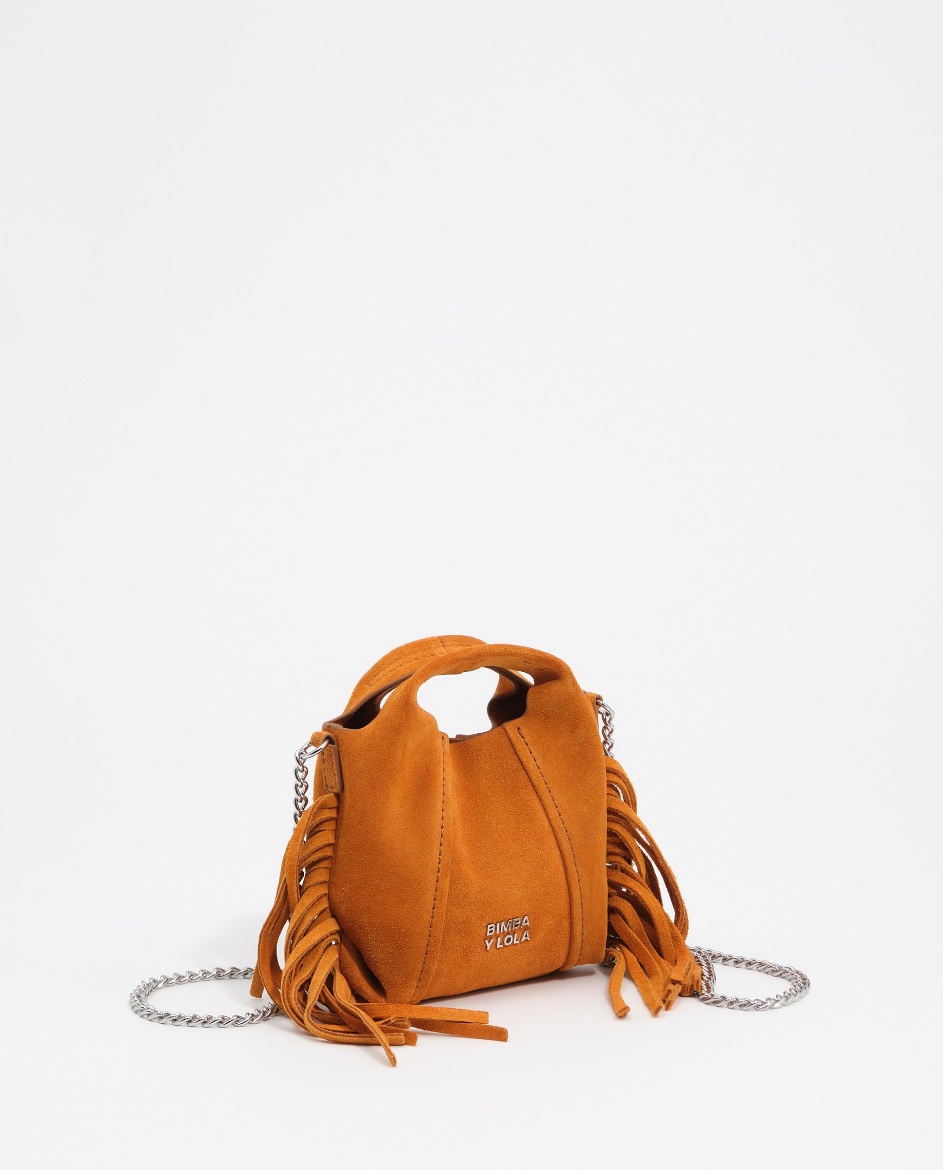 Bolso de mano de mujer paper micro serraje flecos - Bimba y Lola - Marrón Marrón-3