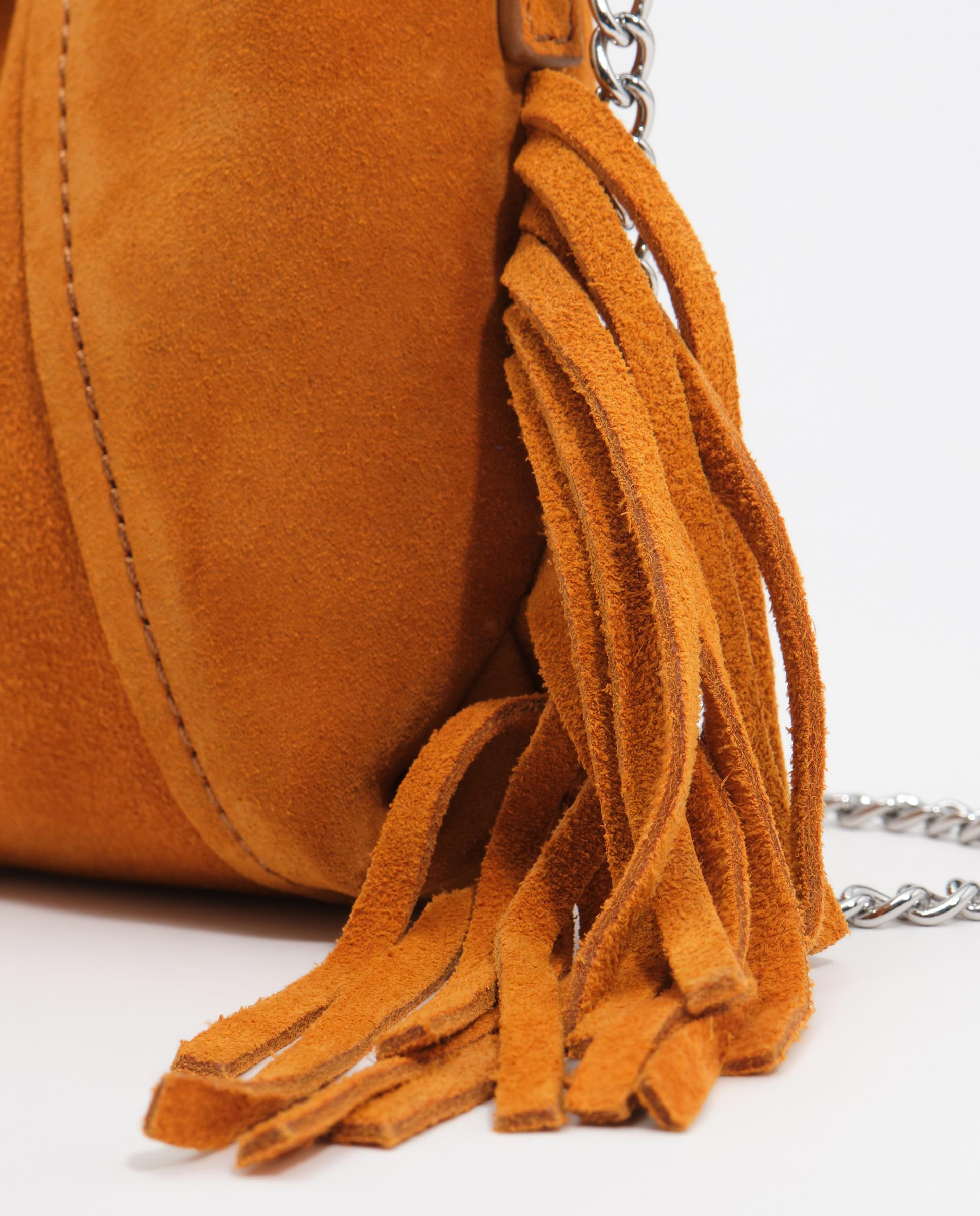 Bolso de mano de mujer paper micro serraje flecos - Bimba y Lola - Marrón Marrón-2