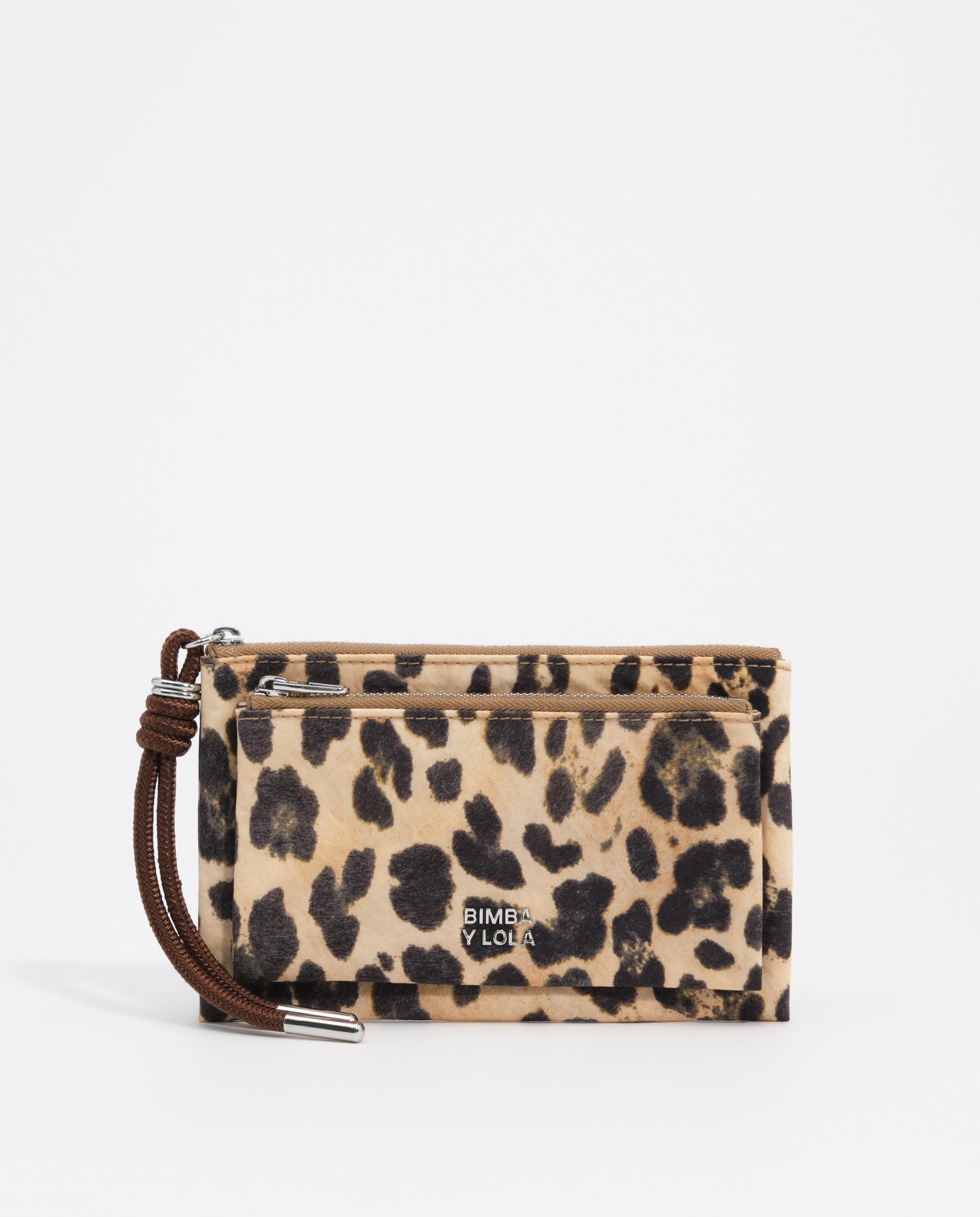 Imagen 0 de Cartera de mujer pocket nylon leopard Natural
