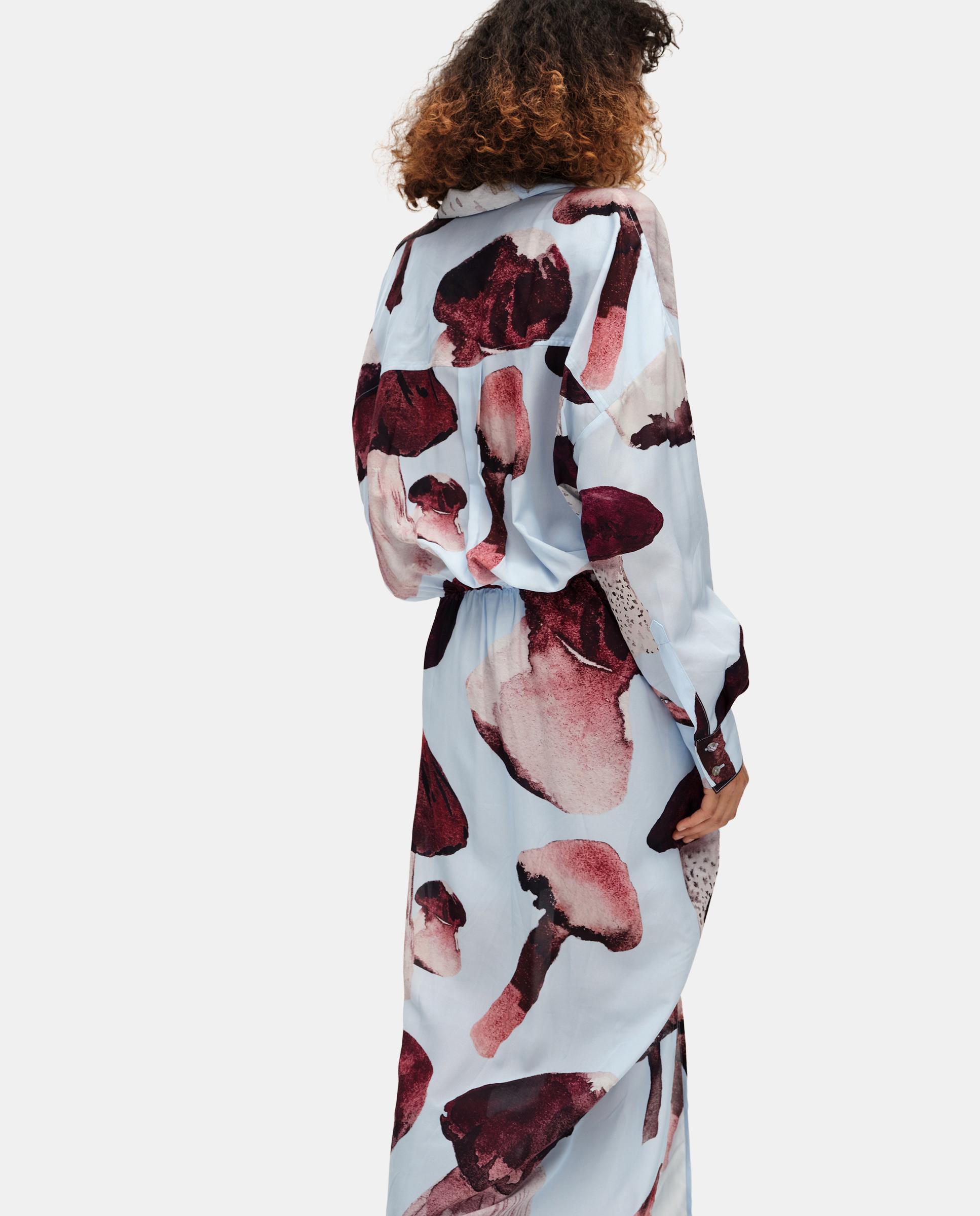 Imagen 4 de Vestido cupro cruzado y fruncido fungi - Bimba y Lola - Azul claro Azul claro