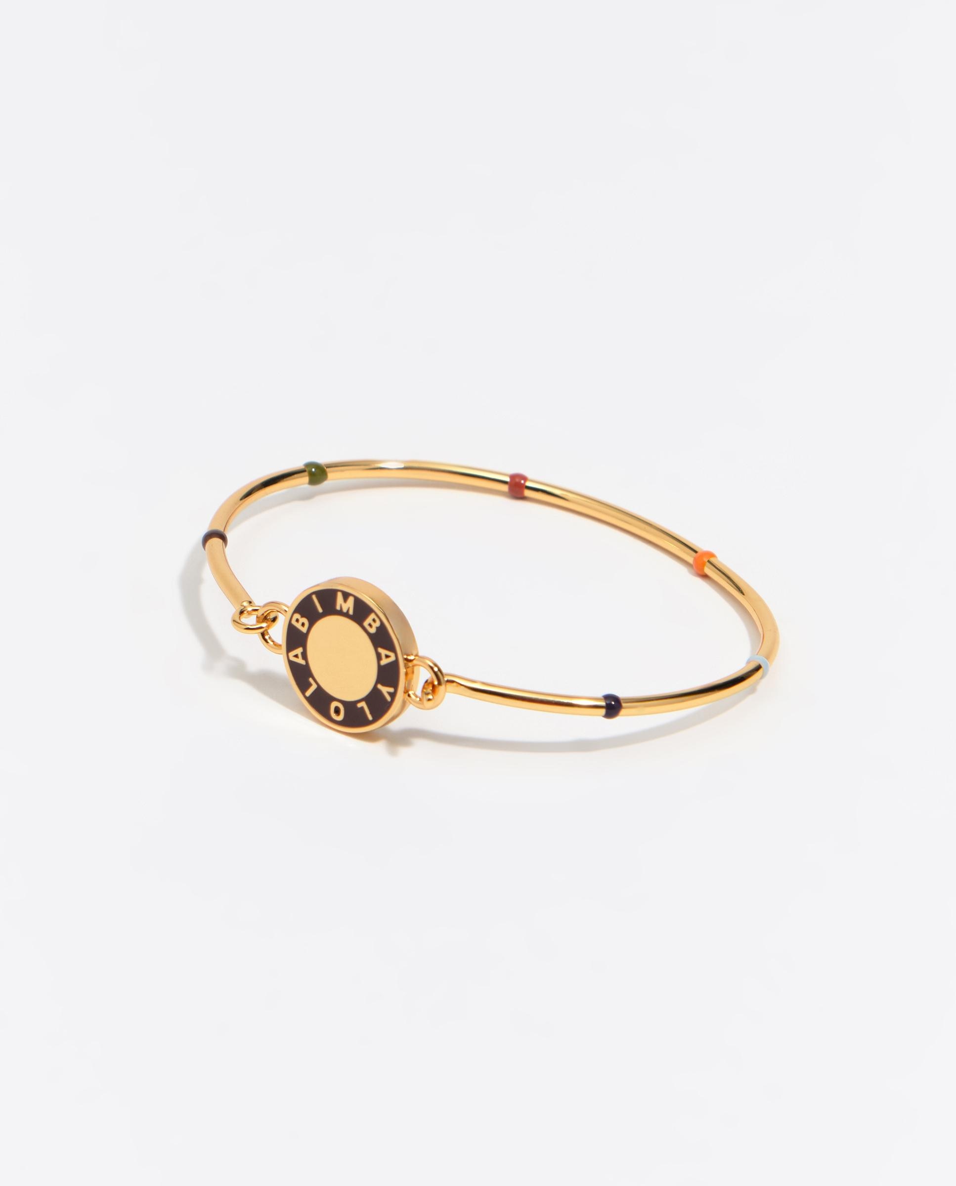 Imagen 0 de Pulsera rígida logo esmalte  y puntos Marrón