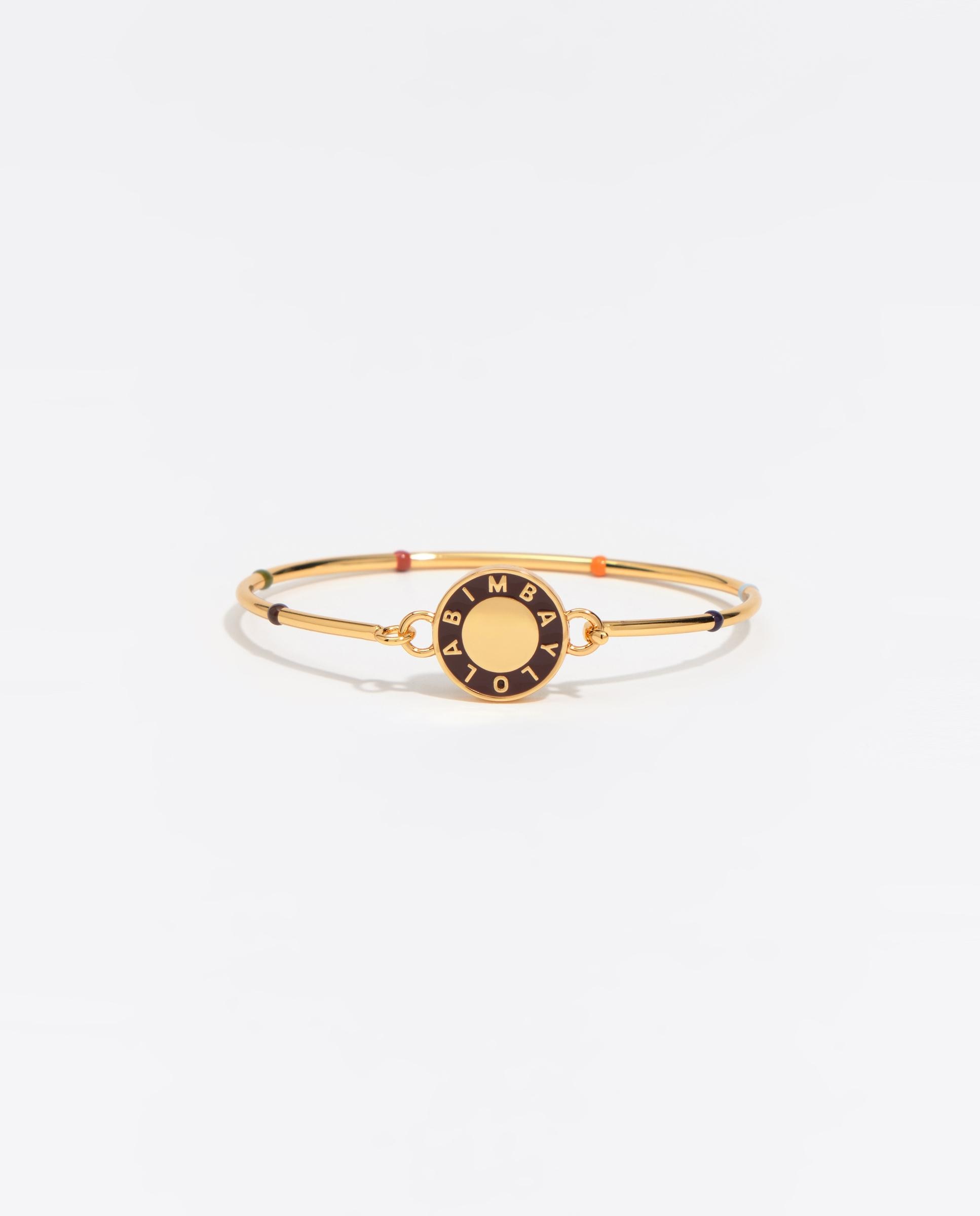 Pulsera rígida logo esmalte y puntos - Bimba y Lola - Marrón Marrón-2