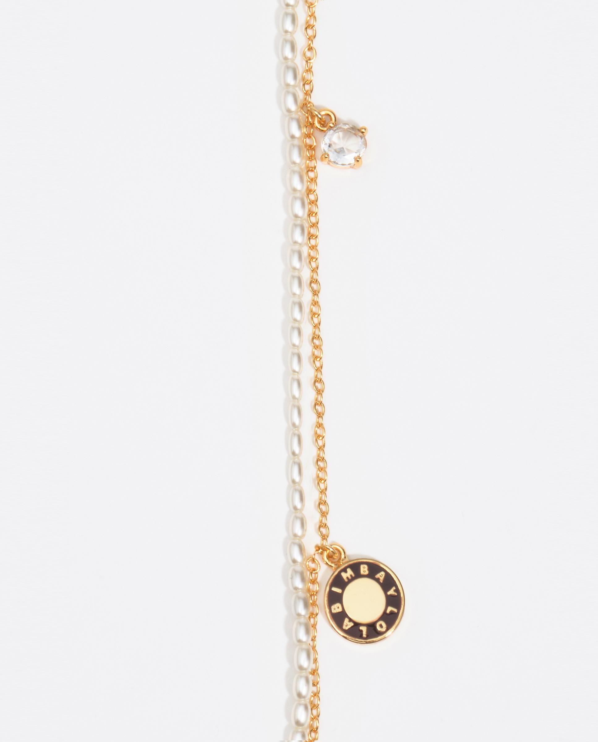 Pulsera doble cadena perla logo - Bimba y Lola - Dorado Dorado-2